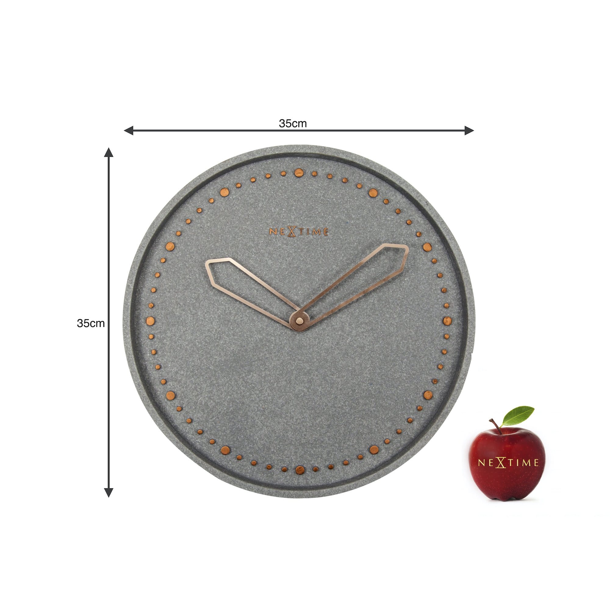 nextime-cross-designer-wanduhr-35-cm-polyresin-beton-mit-ros-gold image 8