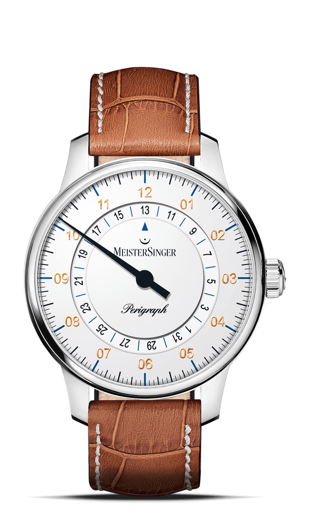 meistersinger-perigraph-38mm-armbanduhr-wei image 1