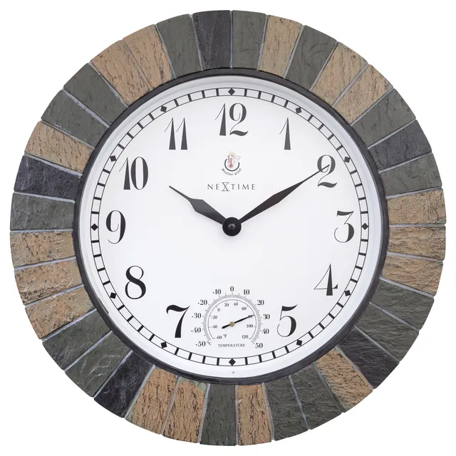 nextime-aster-large-outdoor-uhr-43-5-cm-mit-thermometer-schwarz image 1