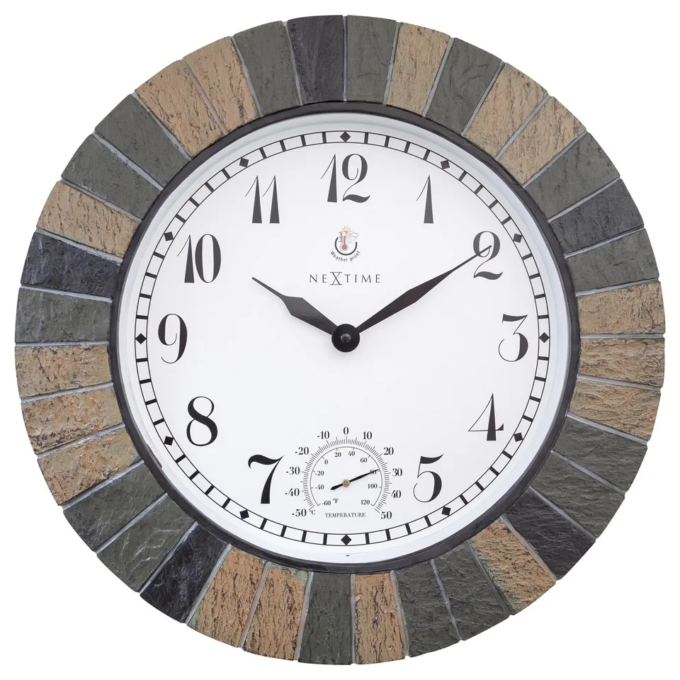 nextime-aster-large-outdoor-uhr-43-5-cm-mit-thermometer-schwarz image 1