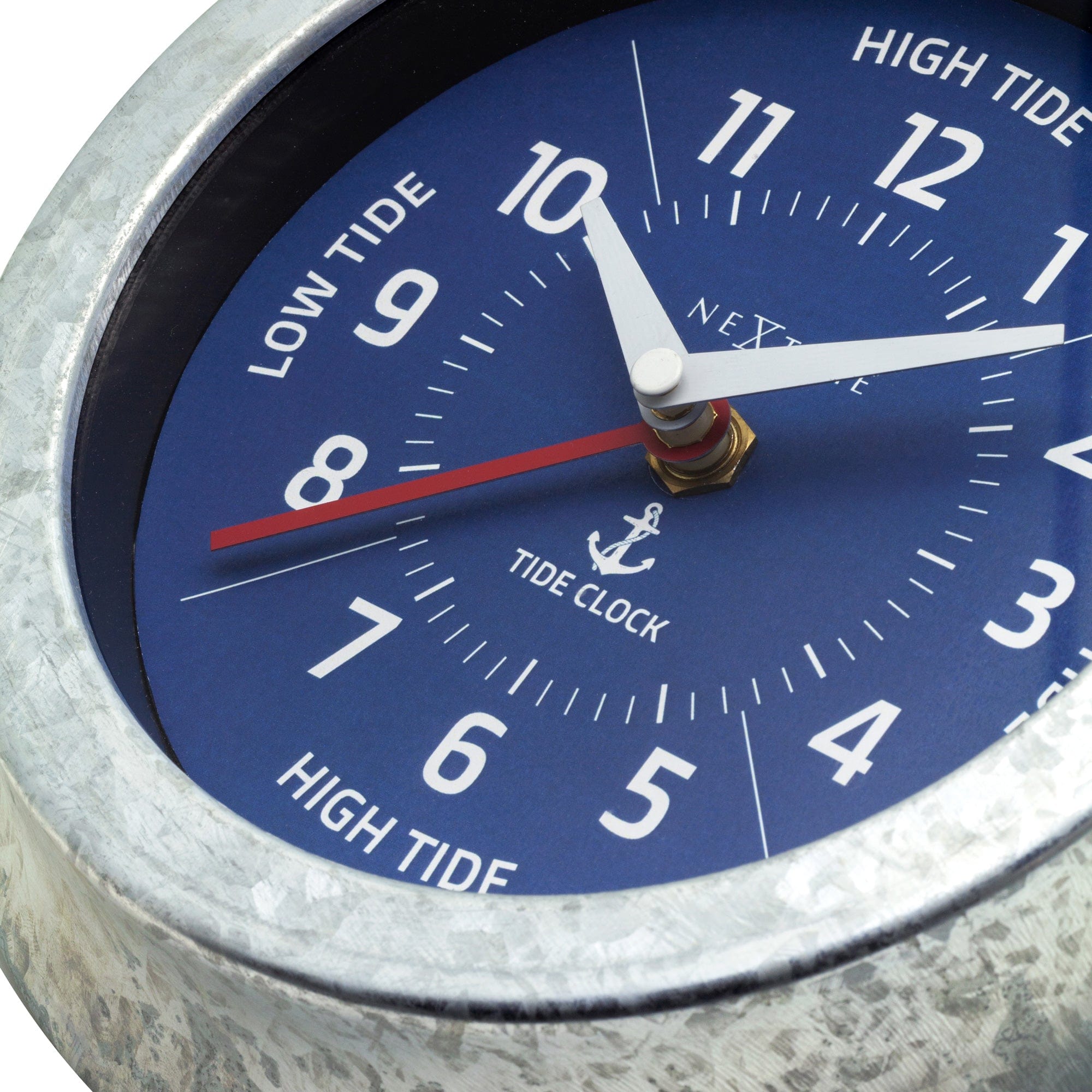 nextime-tide-wanduhr-22cm-mit-gezeiten-anzeige-galvanisiert-silber-blau image 4