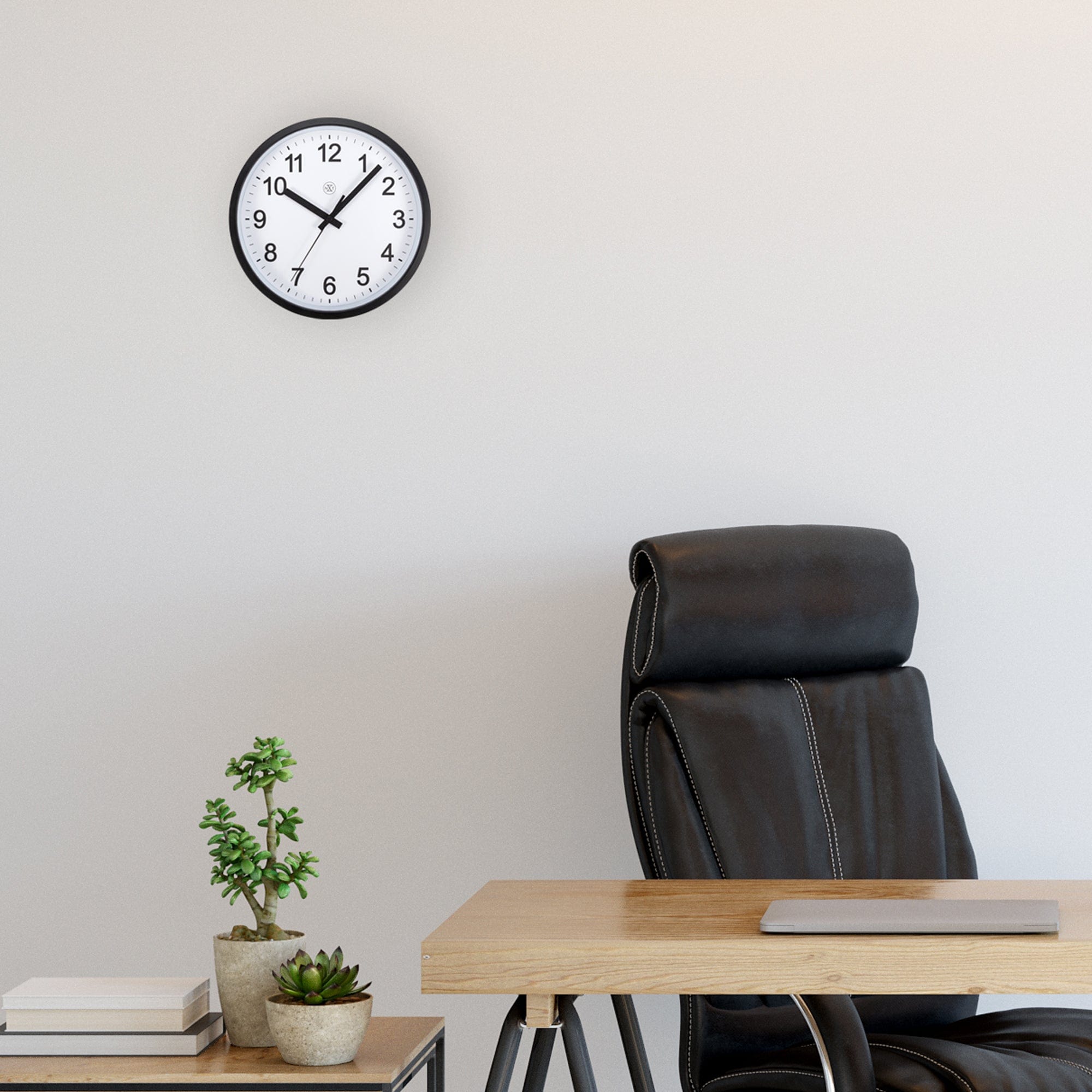 nextime-robust-wanduhr-25-5-cm-lautlos-wei-schwarz-kunststoff image 5
