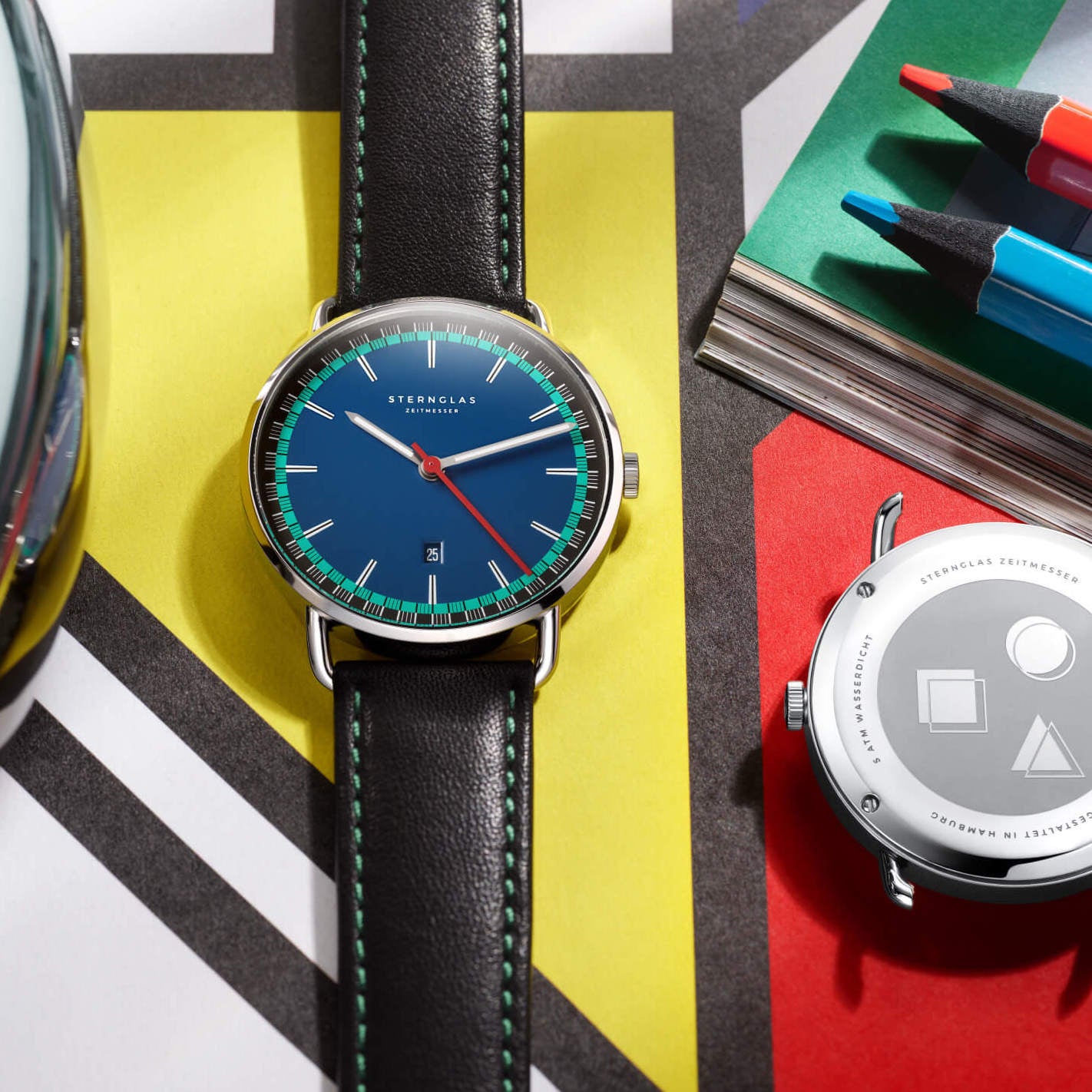 sternglas-levin-quarz-40mm-bauhaus-memphis-design-uhr-unisex image 8