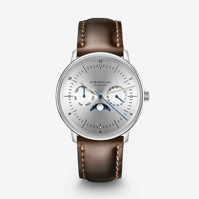 sternglas-naos-mondphase-herrenuhr-38-mm-mondsilber-leder image 1