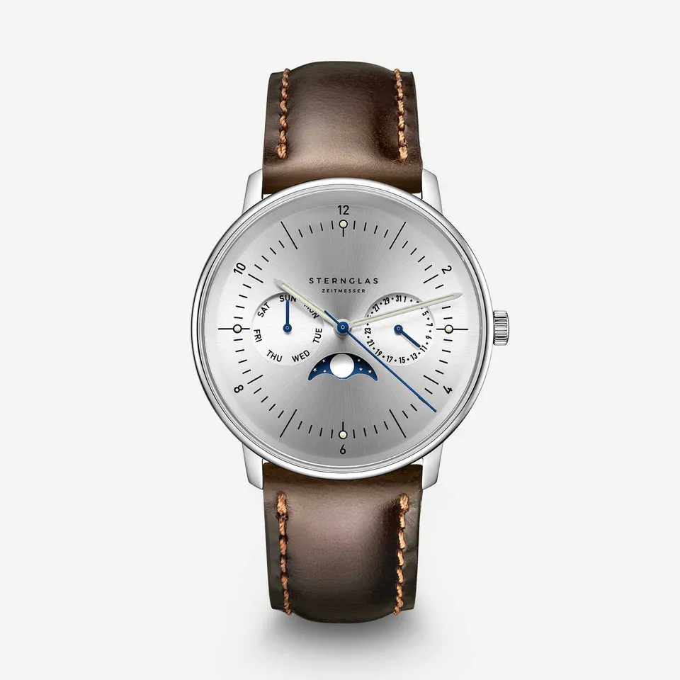 sternglas-naos-mondphase-herrenuhr-38-mm-mondsilber-leder image 1