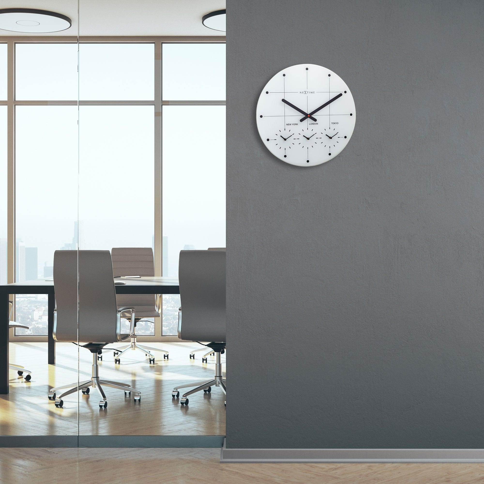 nextime-big-city-wanduhr-43-cm-glas-weltzeit-4-zonen-leise image 7