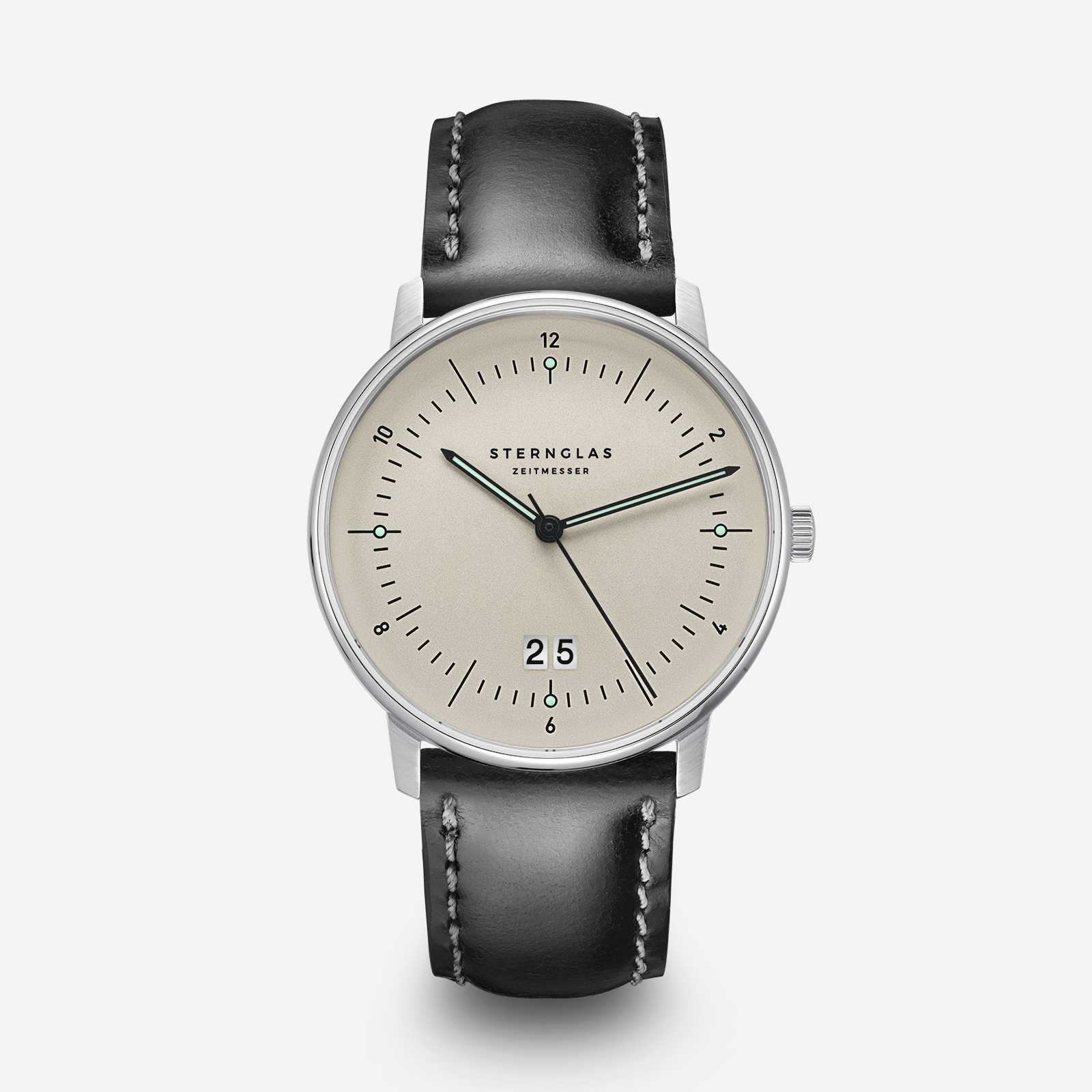 sternglas-naos-gro-datum-herrenuhr-38-mm-alabaster-leder-silber image 1