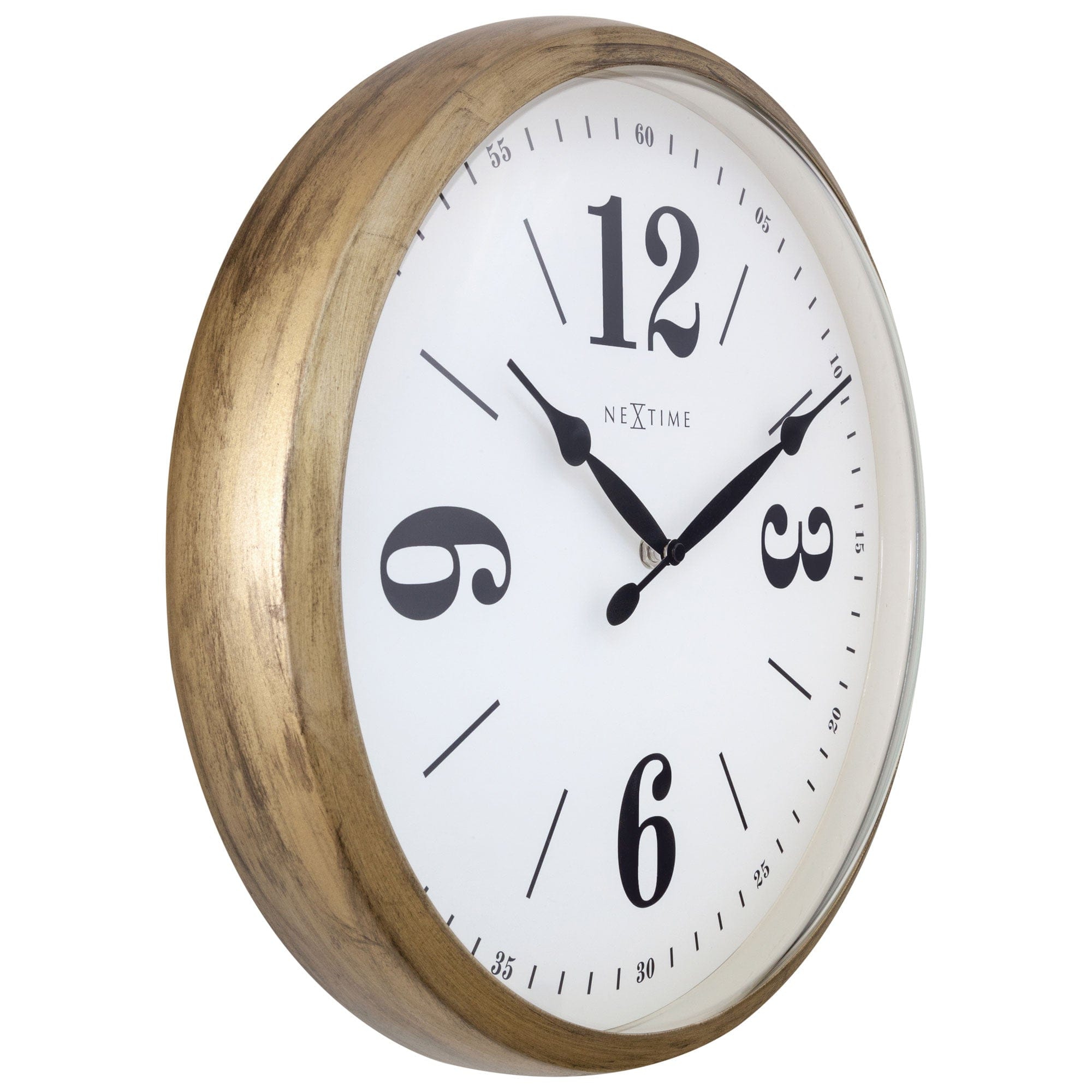 nextime-classic-wanduhr-39-cm-metall-wei-lautlos image 2