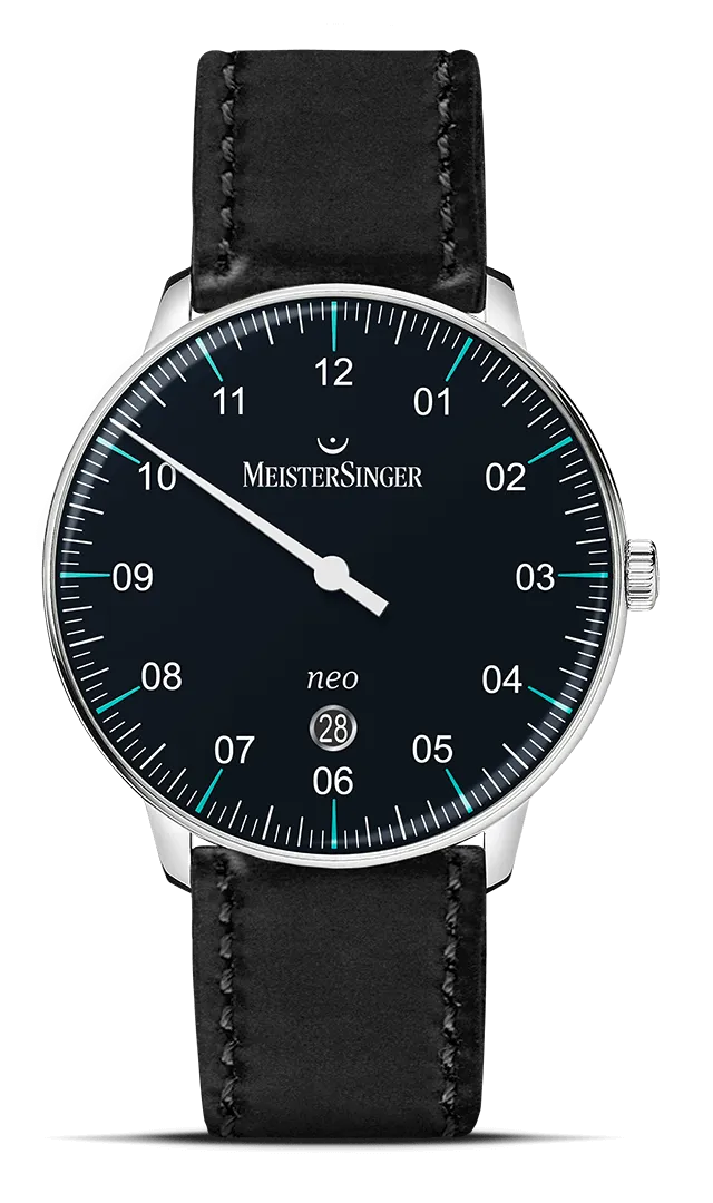 meistersinger-neo-plus-schwarz-azurblau-einzeiger-armbanduhr image 1