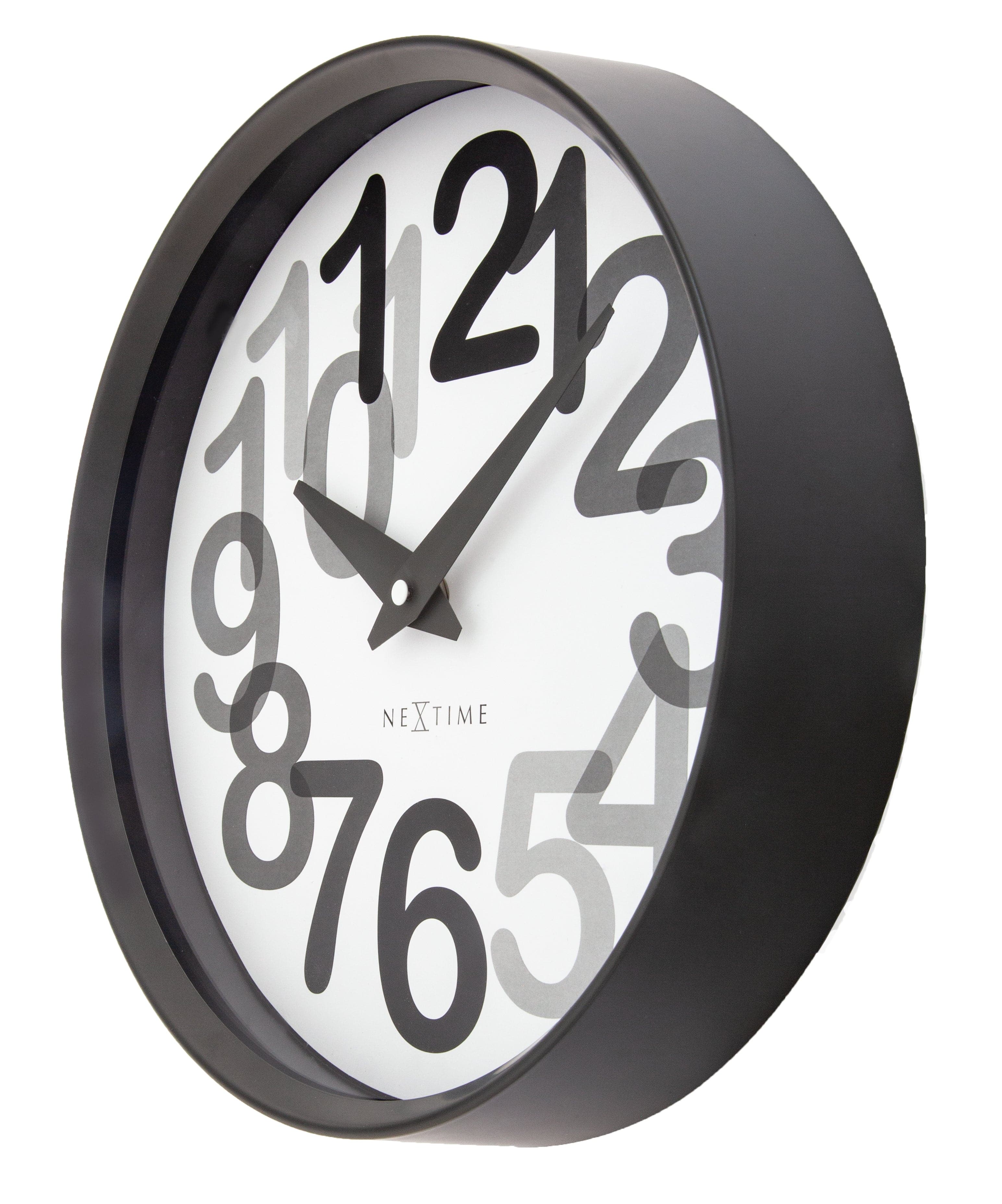 nextime-big-number-wanduhr-30cm-lautlos-kunststoff-toffee-beige image 8