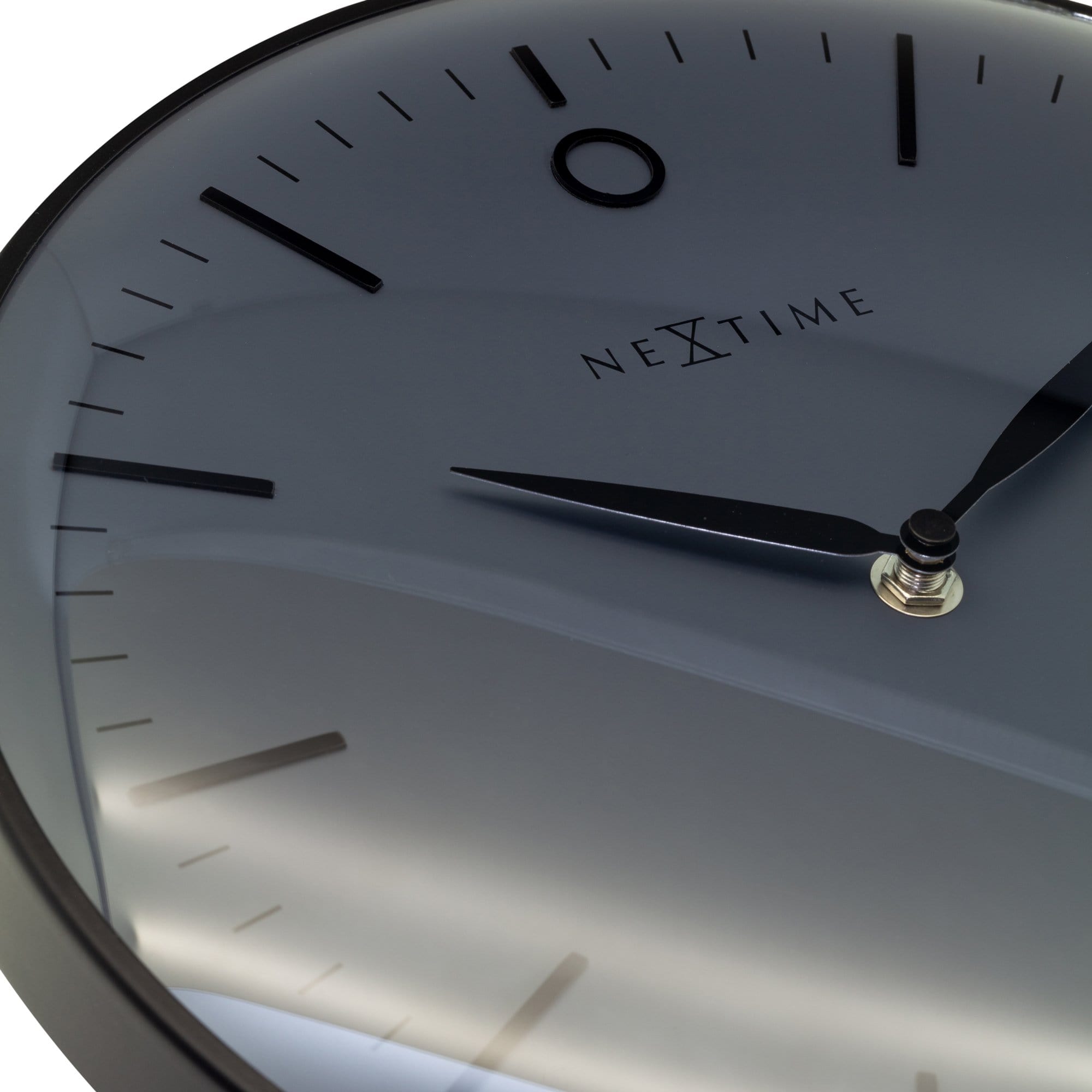 nextime-glamour-small-wanduhr-30cm-lautlos-metall-schwarz-grau-gew-lbtes-glas image 3