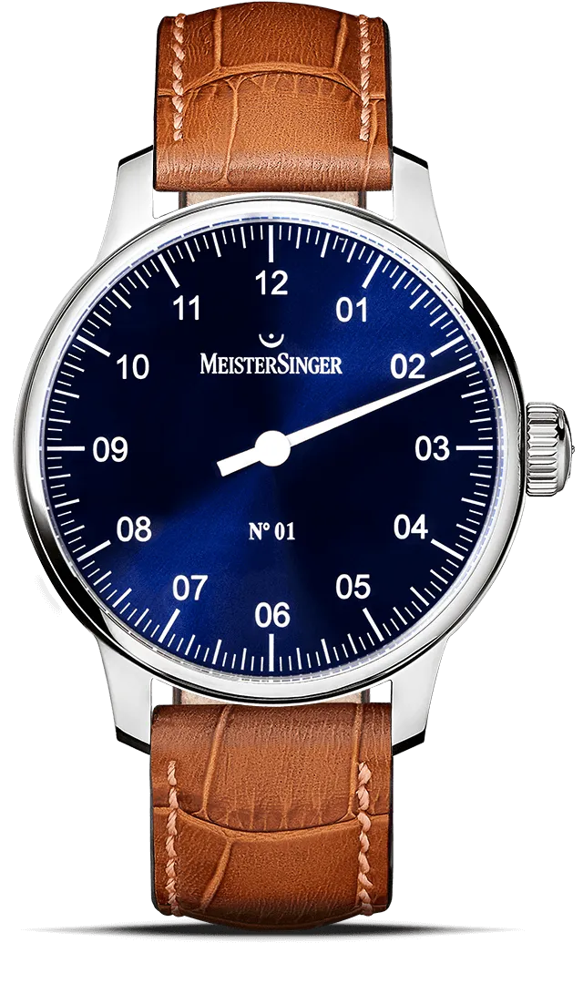 meistersinger-01-einzeiger-armbanduhr-sonnenschliff-blau image 1