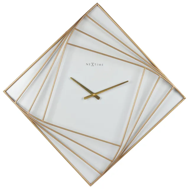 nextime-turning-square-wanduhr-85x85-cm-metall-wei-gold image 1