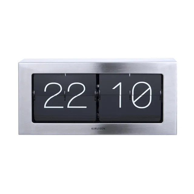 karlsson-boxed-flip-wand-und-tischuhr-geb-rsteter-stahl-37-cm image 1