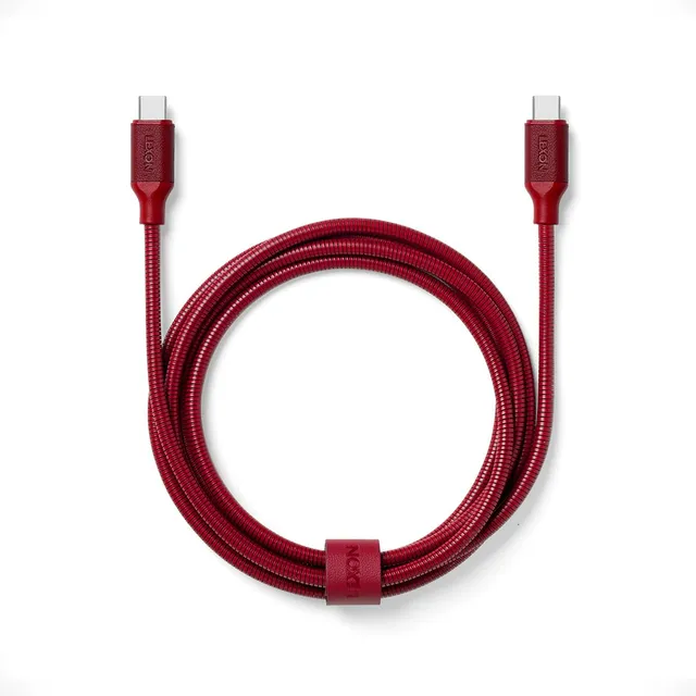 lexon-metali-c-usb-c-lade-und-sync-kabel-100w-1-5m-dunkelrot image 1