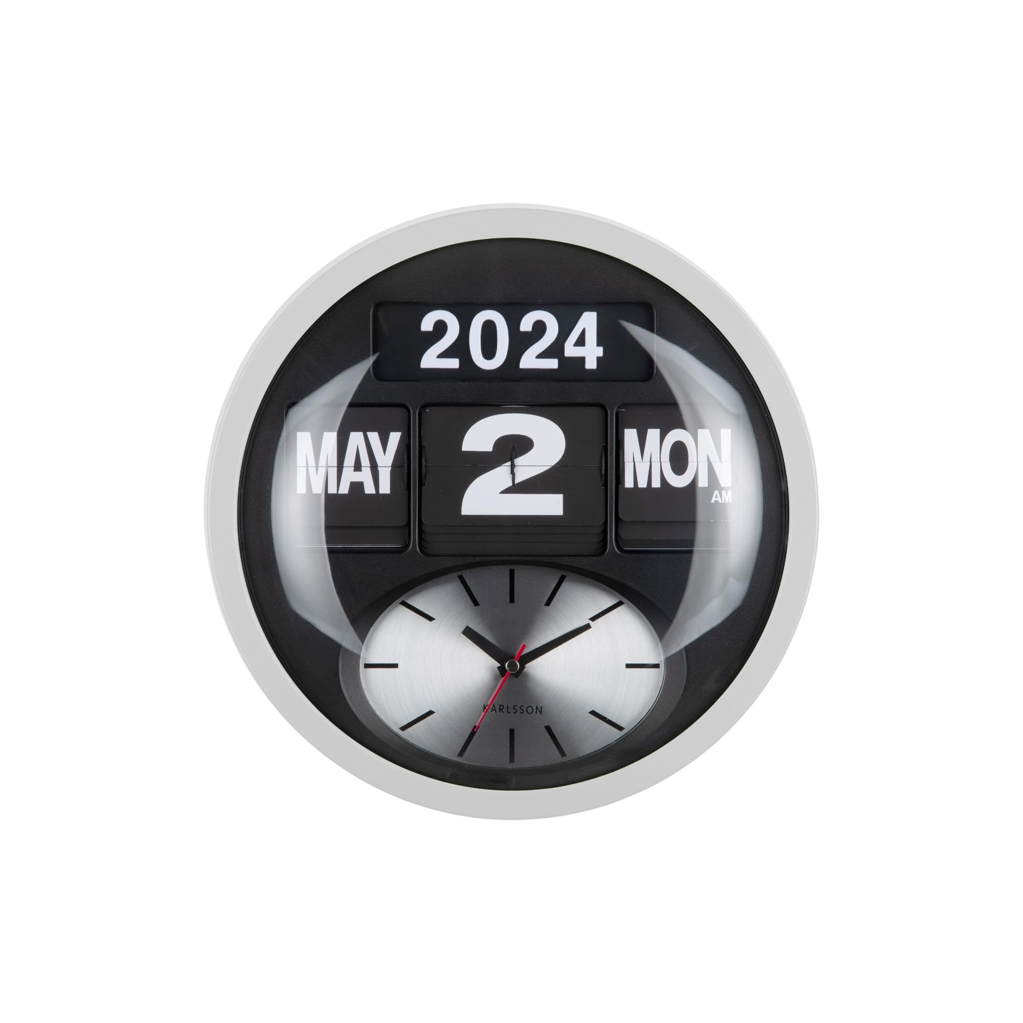 karlsson-round-flip-wanduhr-wei-32-6-x-32-6-cm-32-6-cm image 4