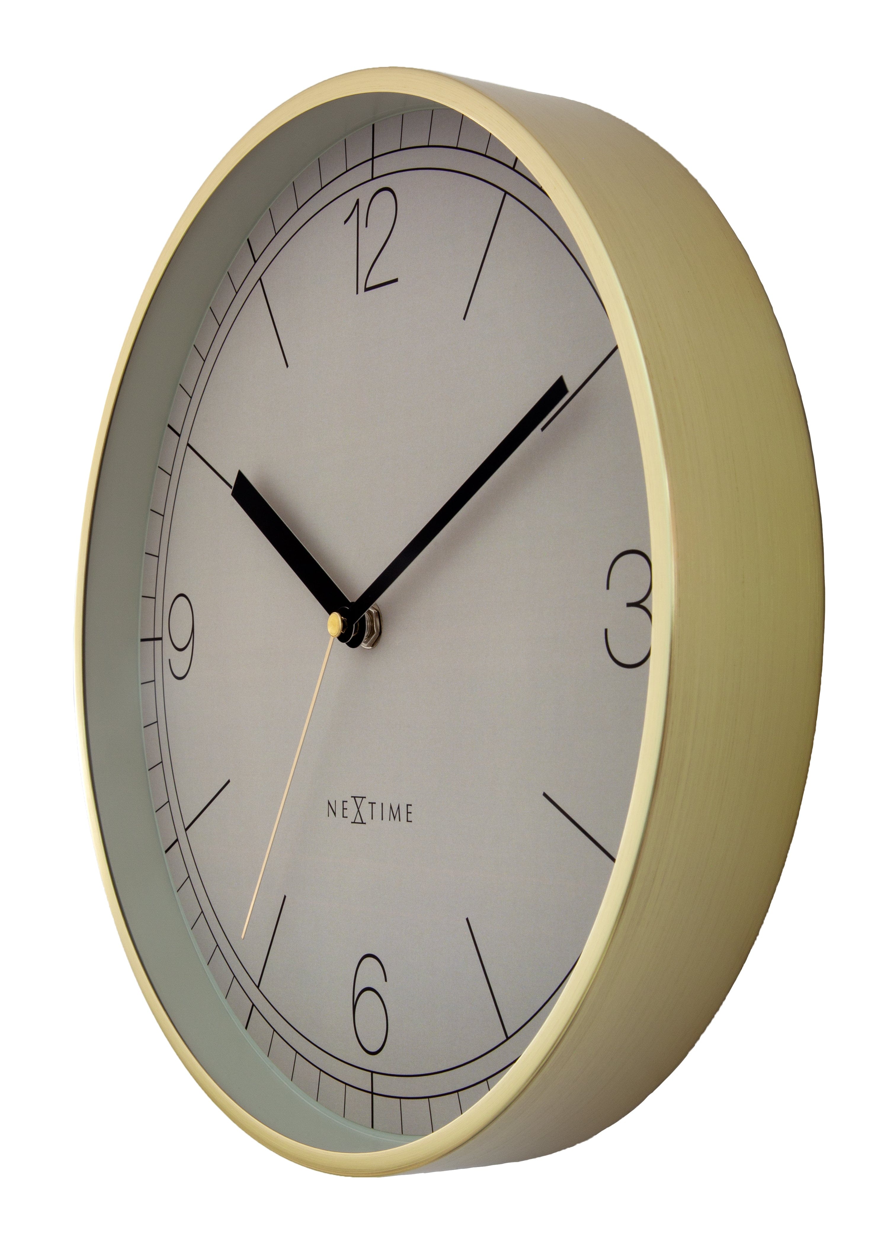 nextime-nova-wanduhr-30-cm-aluminium-gold-lautlos image 3