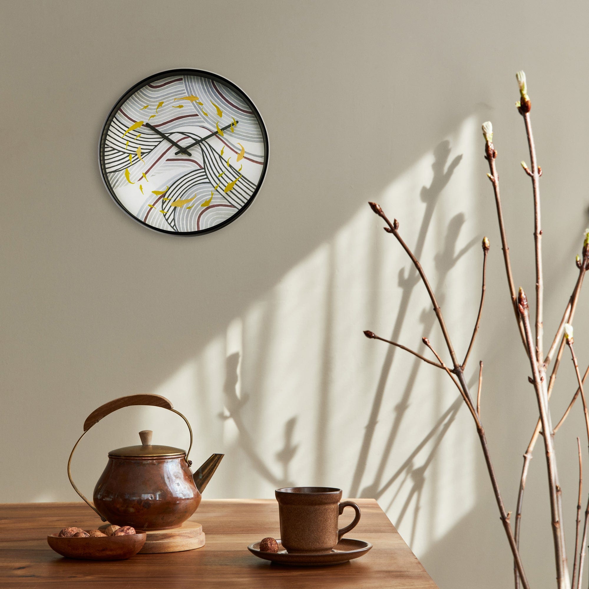nextime-koi-wanduhr-30-cm-silent-grau-kunststoff image 7
