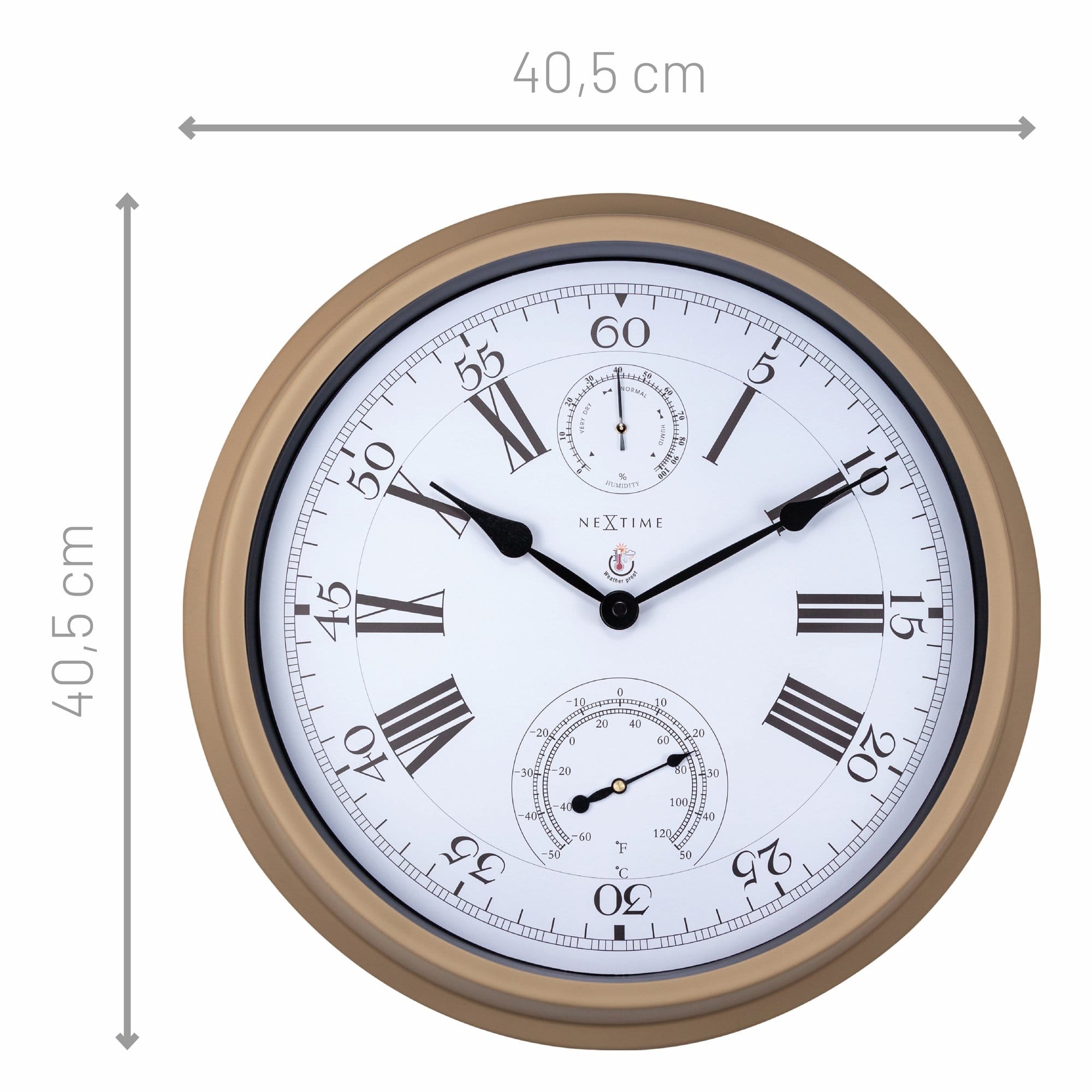 nextime-hyacinth-garten-wanduhr-40-5-cm-metall-wetterfest-mit-temperatur-und-luf image 4