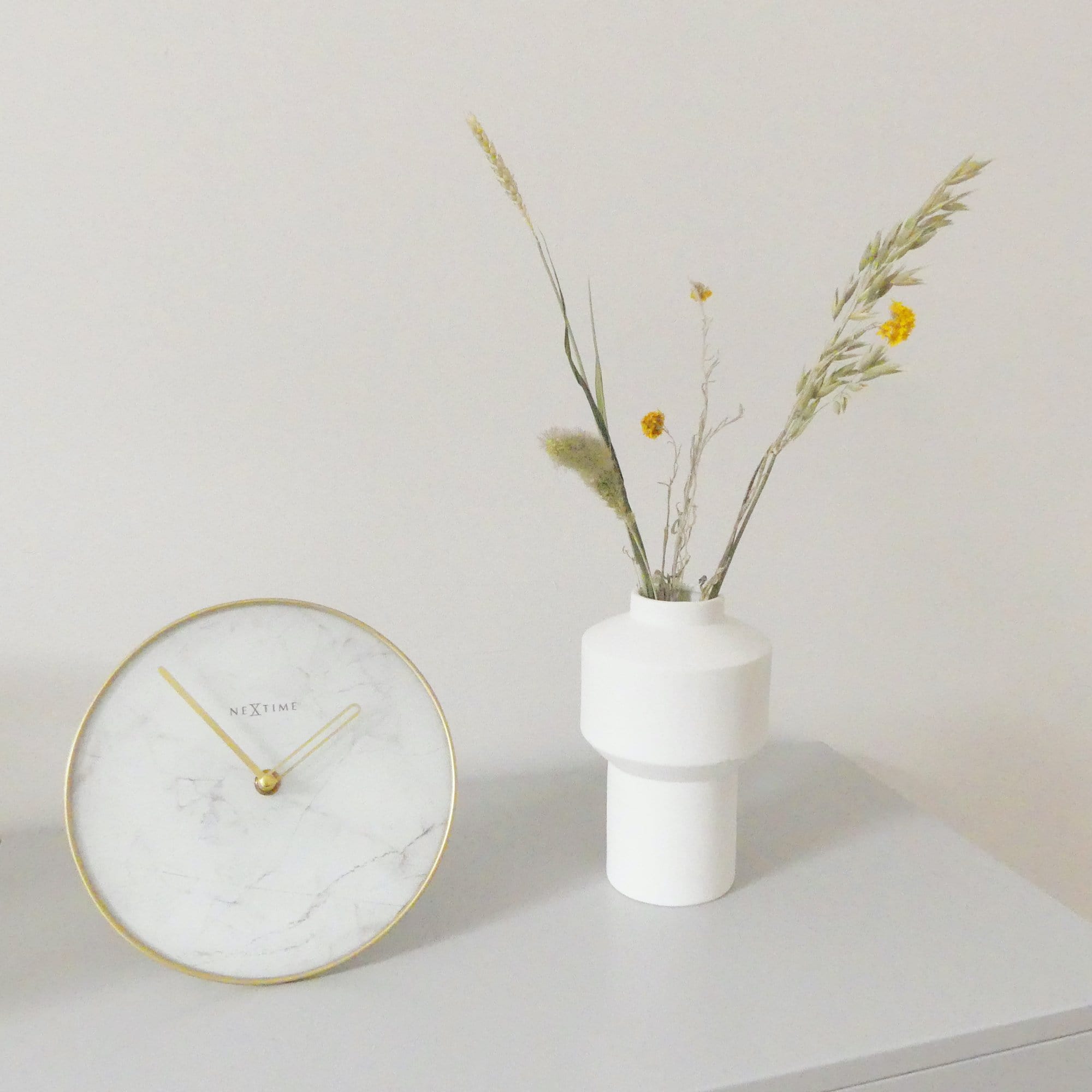 nextime-marble-tischuhr-wanduhr-glas-20-cm-marmor-gold-lautlos image 7