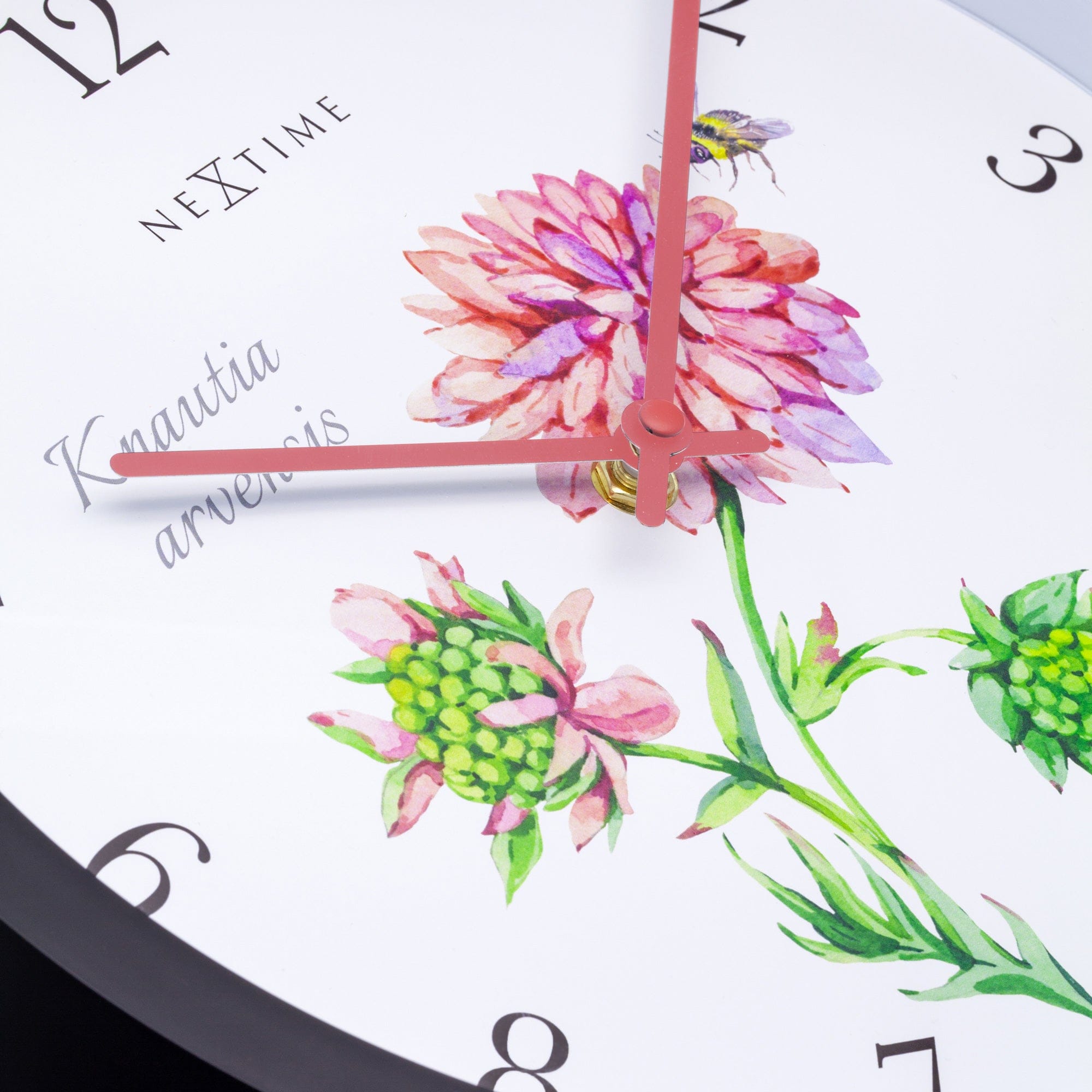 nextime-knautia-wetterfeste-outdoor-wanduhr-30-5-cm-schwarz-mit-vintage-blumen image 5