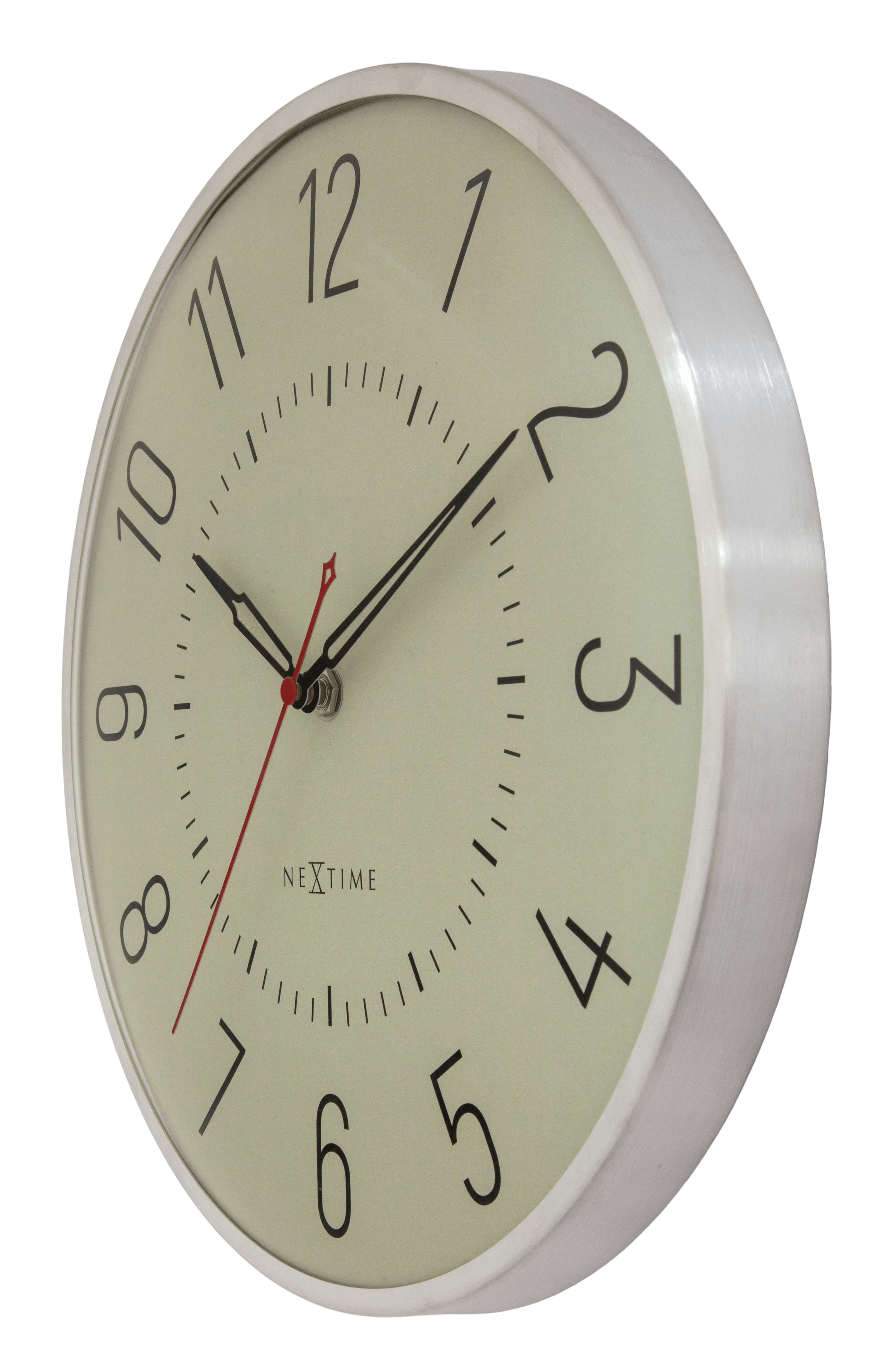 nextime-rotterdam-wanduhr-30-5-cm-aluminium-mit-gew-lbtem-glas-silent image 3