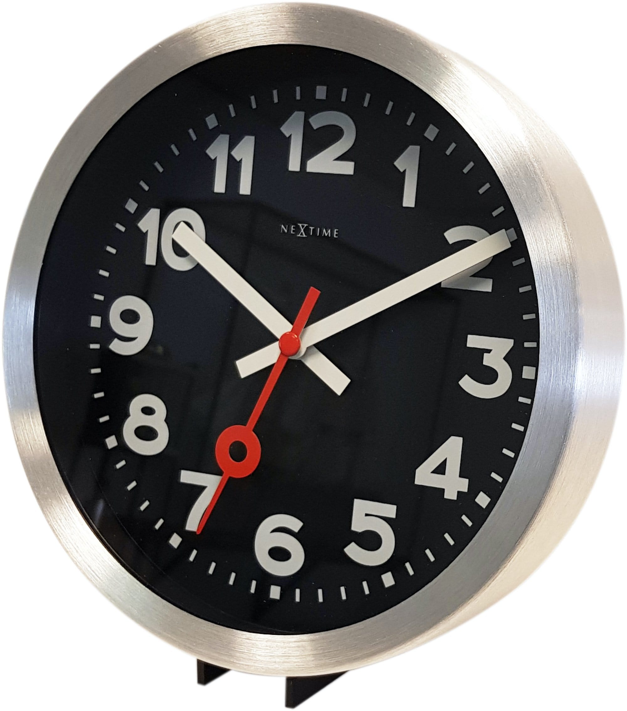 nextime-station-numbers-wand-und-tischuhr-19-cm-aluminium-schwarz image 6
