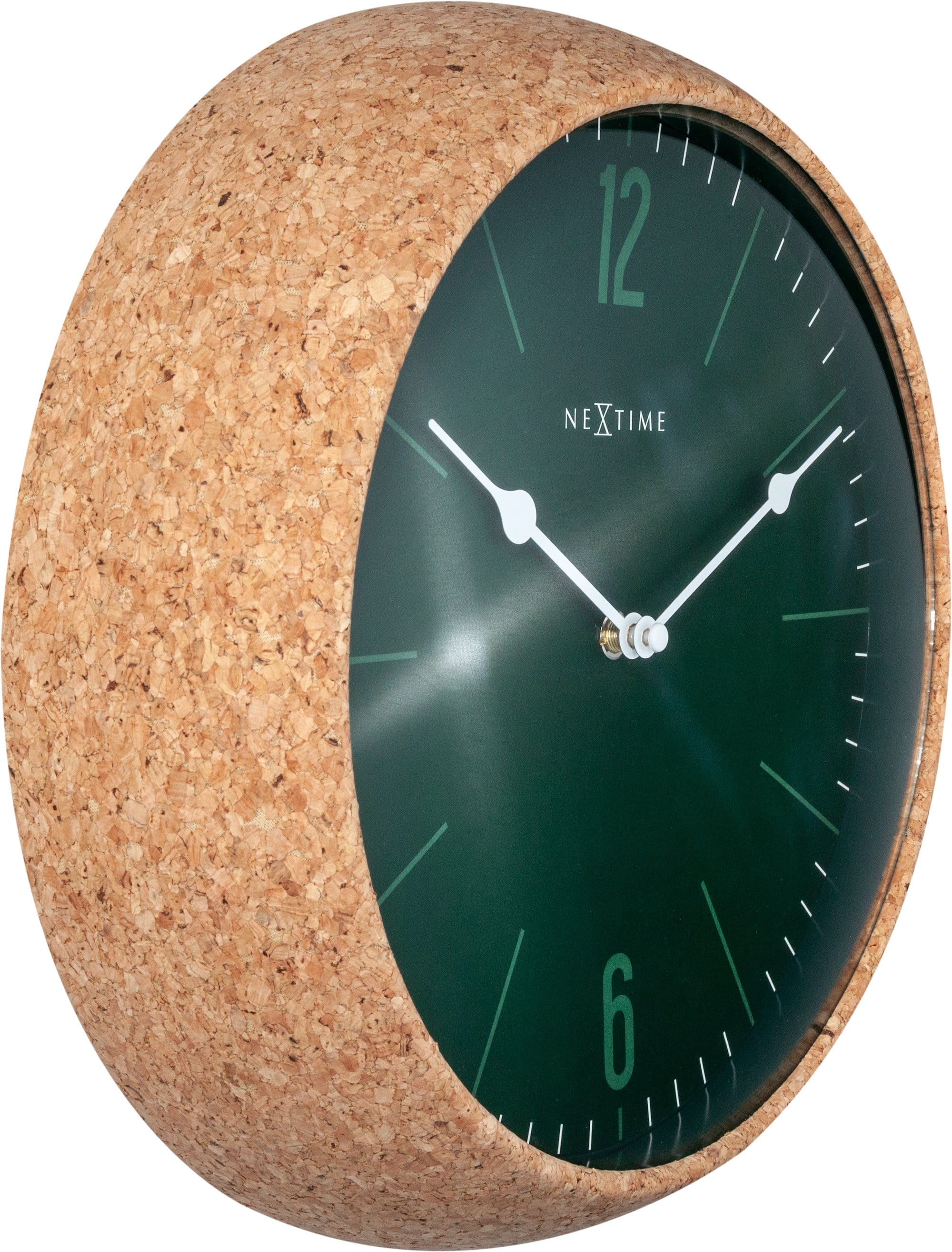 nextime-cork-wanduhr-30-cm-kork-glas-lautlos image 2