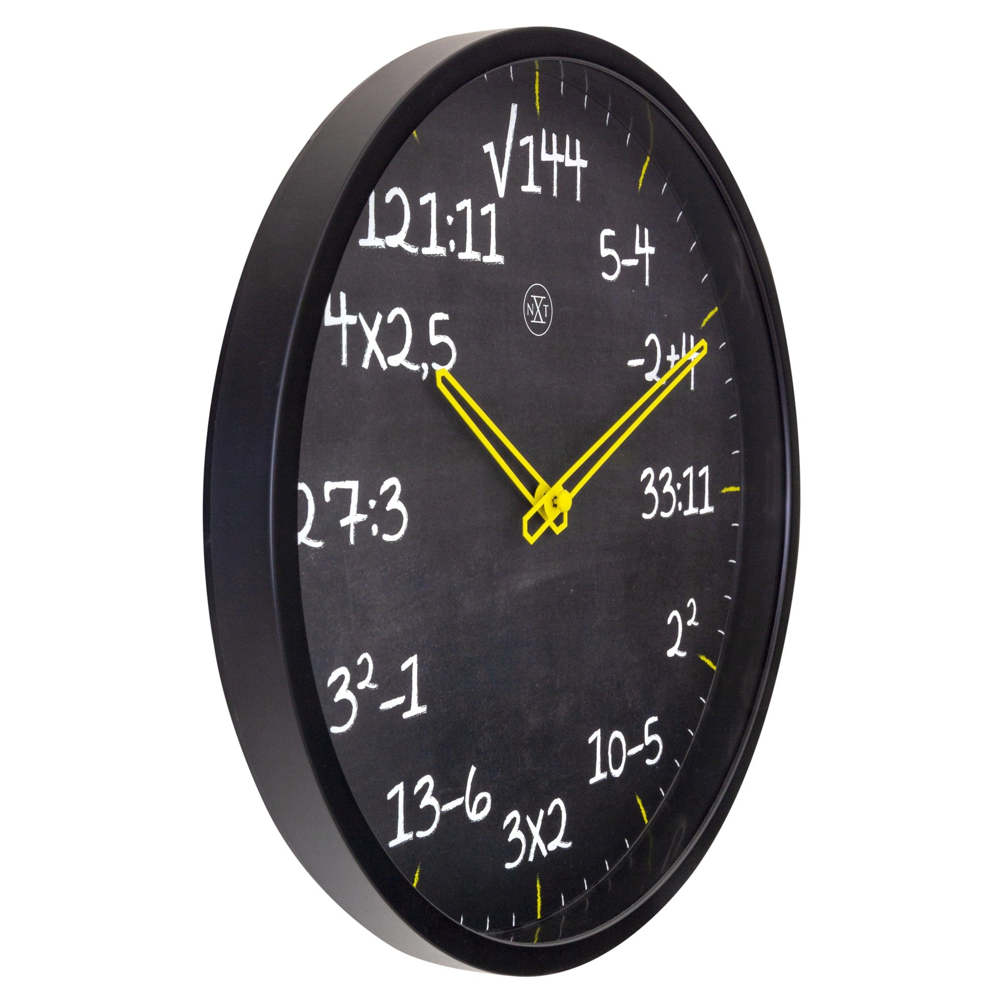 nextime-maths-wanduhr-30-cm-lautlos-kunststoff-schwarz image 2