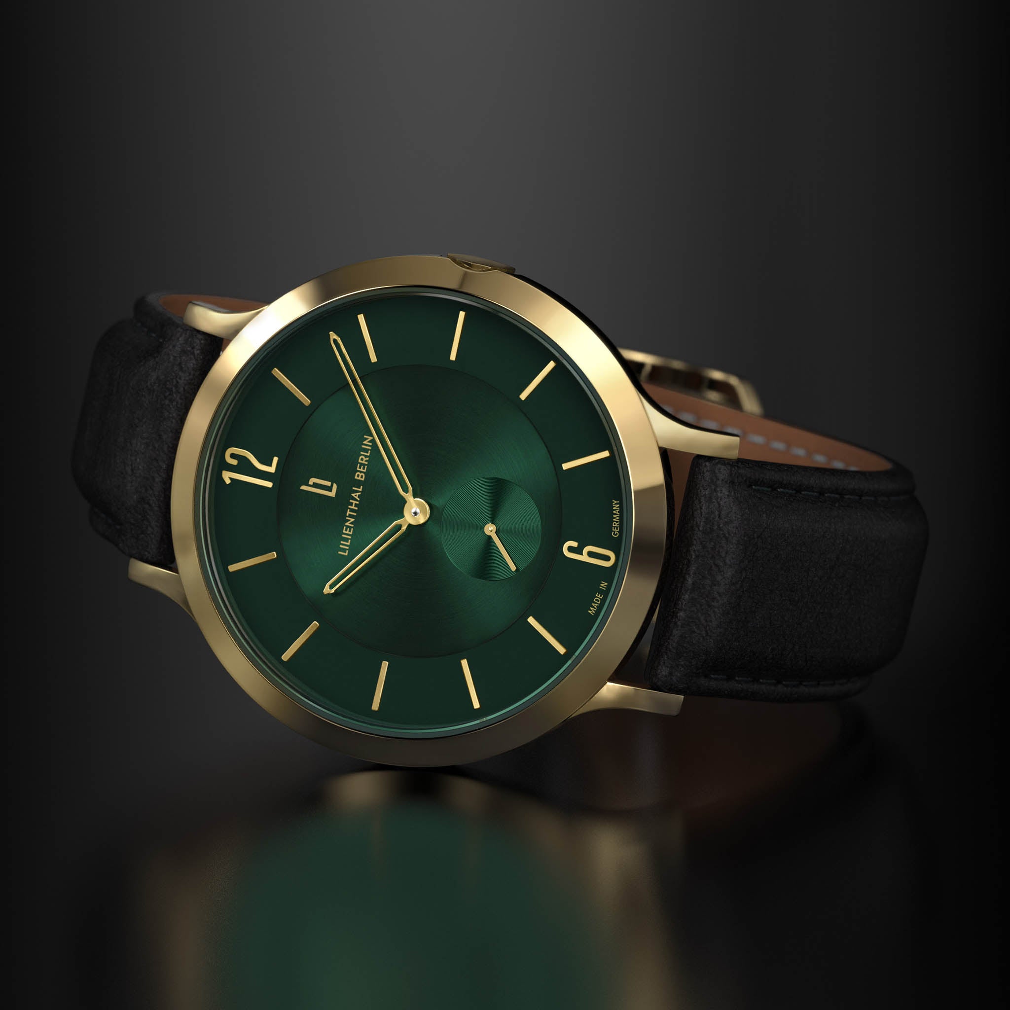 lilienthal-berlin-the-classic-gold-green-42-5-mm-armbanduhr image 3