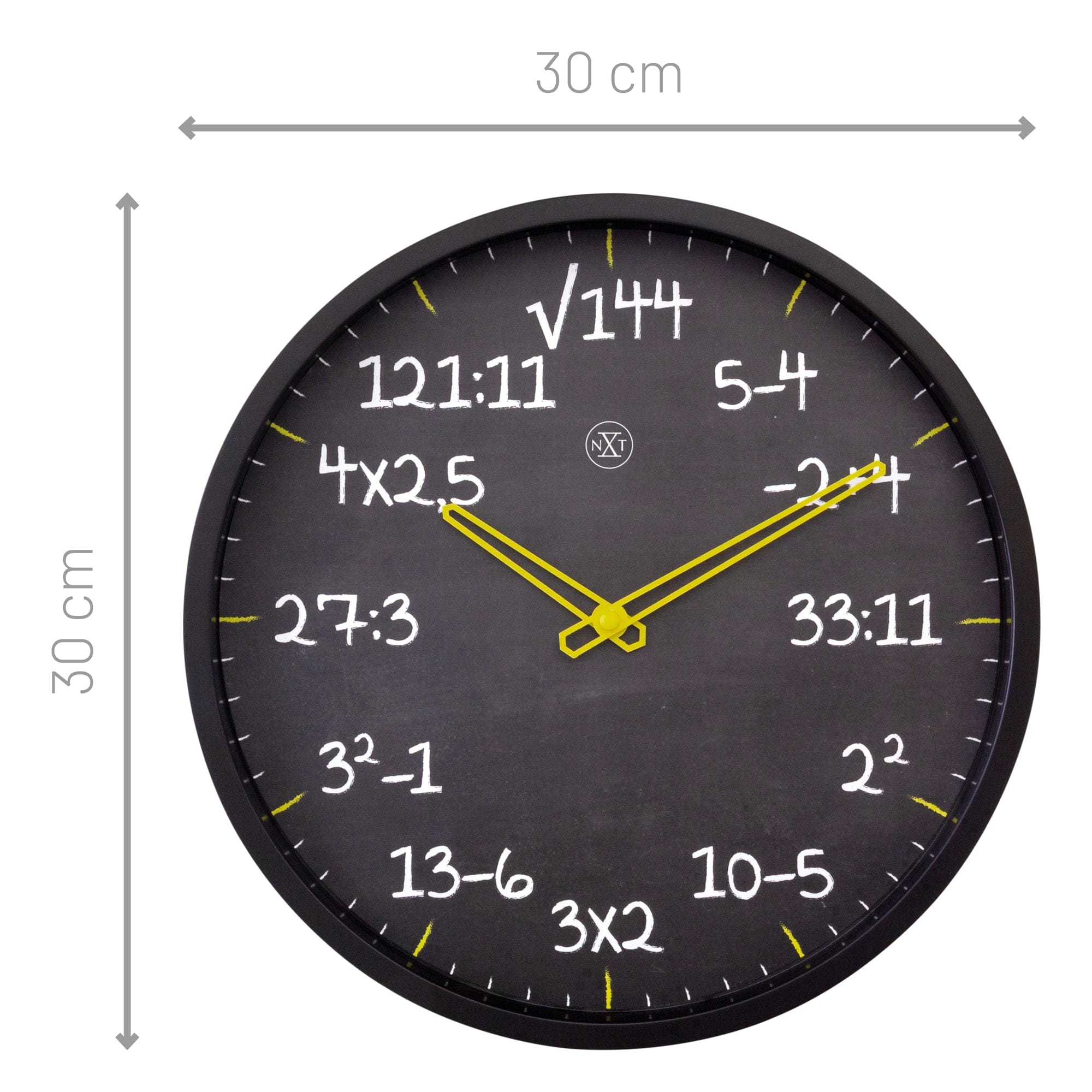 nextime-maths-wanduhr-30-cm-lautlos-kunststoff-schwarz image 5