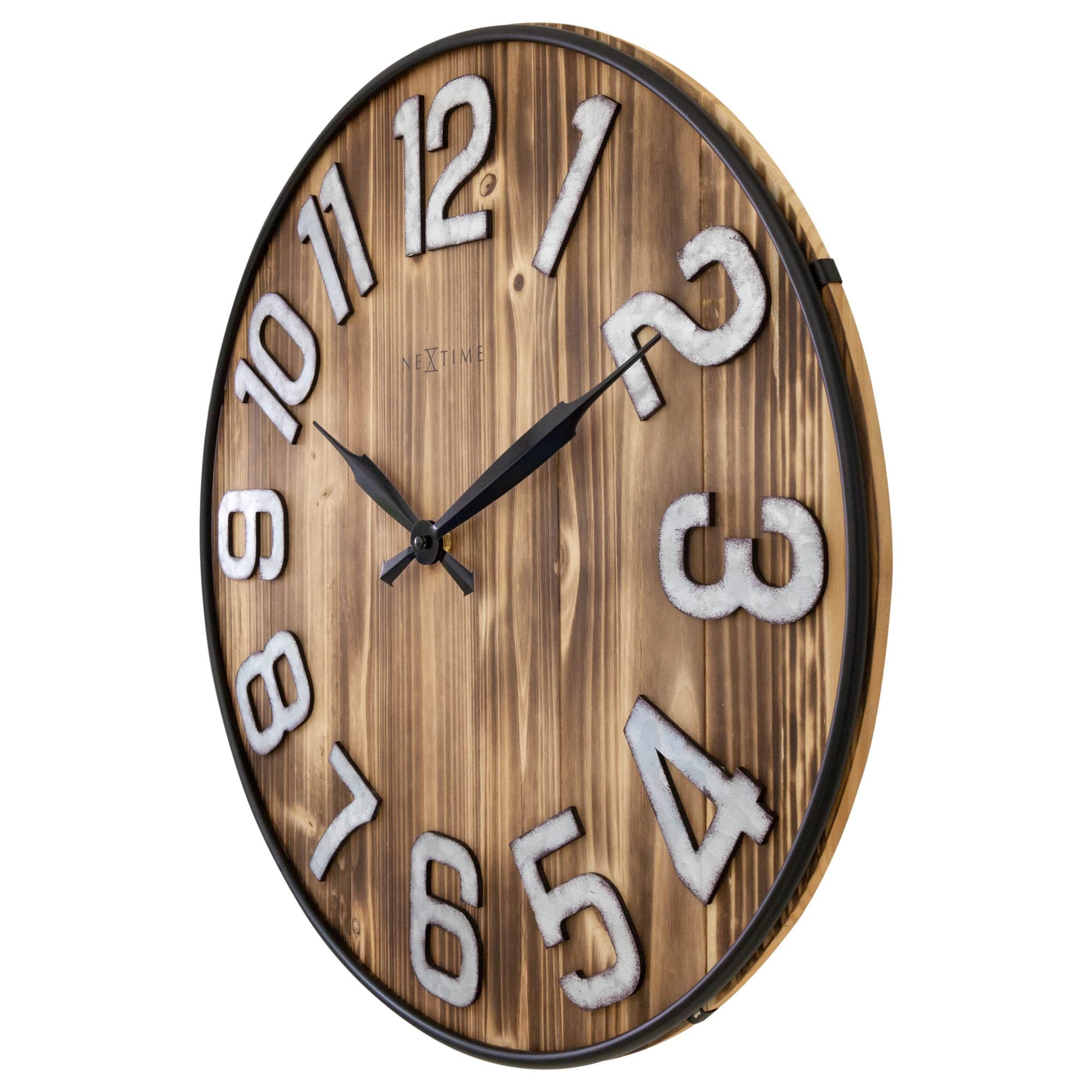 nextime-aberdeen-wanduhr-50-cm-holz-metall-braun image 5