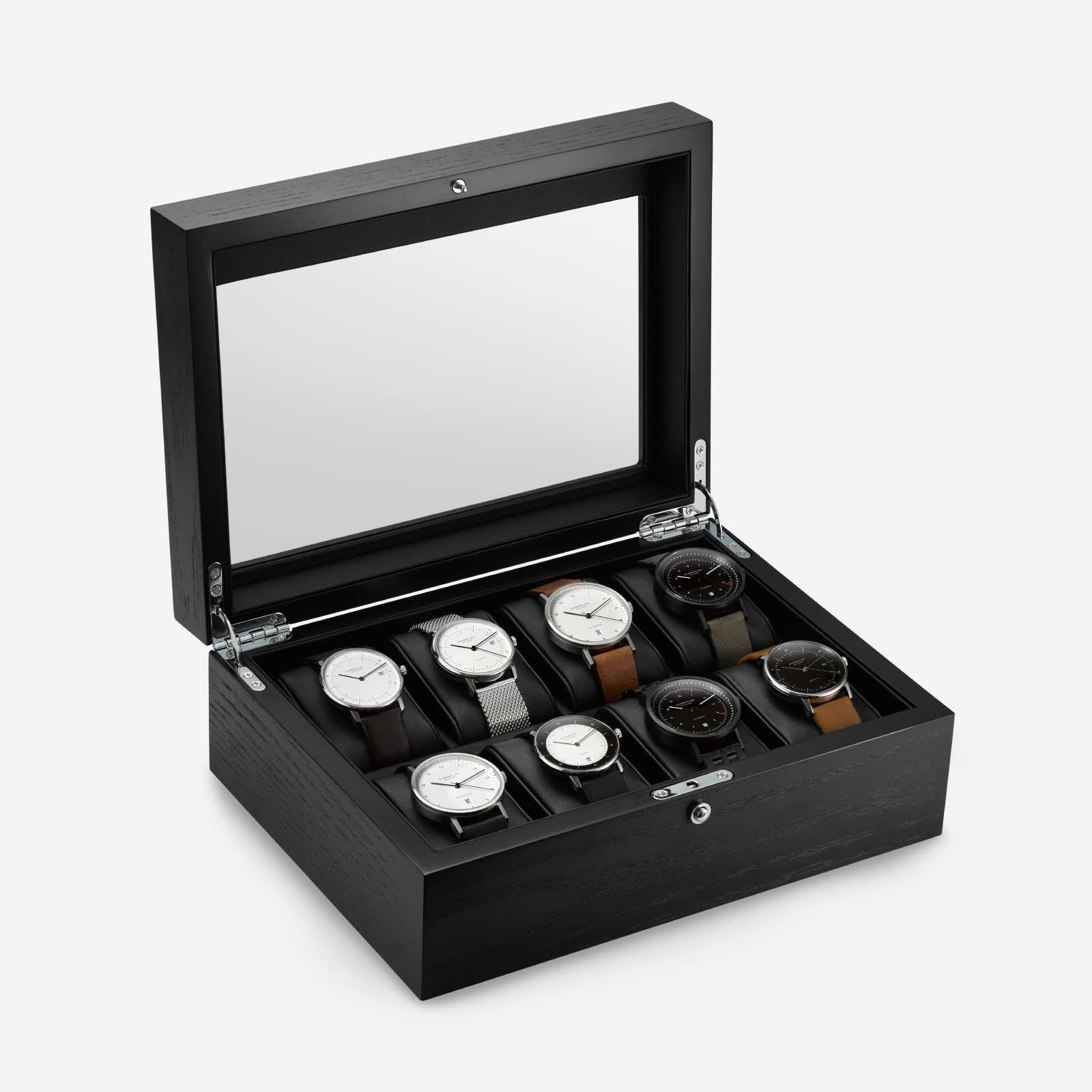 sternglas-sammlerbox-f-r-8-uhren-schwarz-eichenfurnier image 1