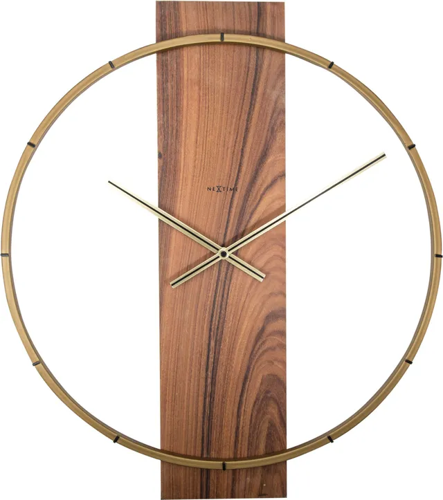 nextime-carl-wanduhr-58-5-x-50-5-cm-holz-edelstahl image 1