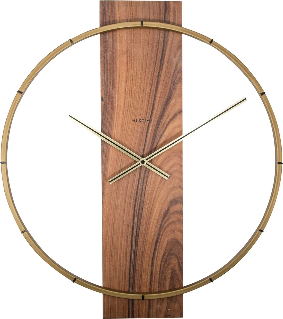 nextime-carl-wanduhr-58-5-x-50-5-cm-holz-edelstahl image 1
