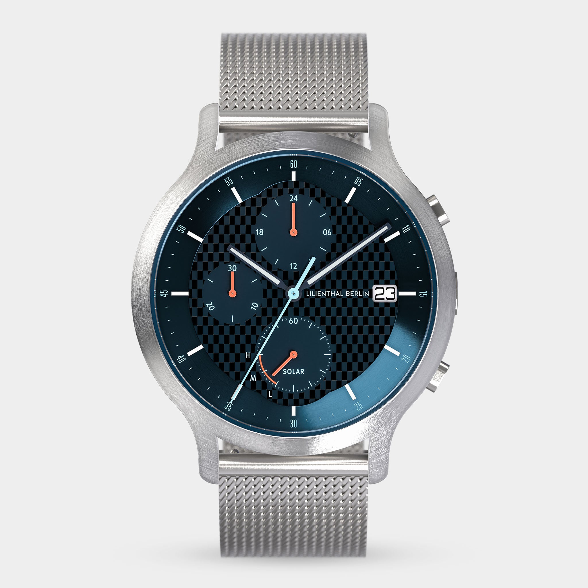 lilienthal-berlin-chronograph-solar-edition-v-solar-armbanduhr-mit-meshband image 1