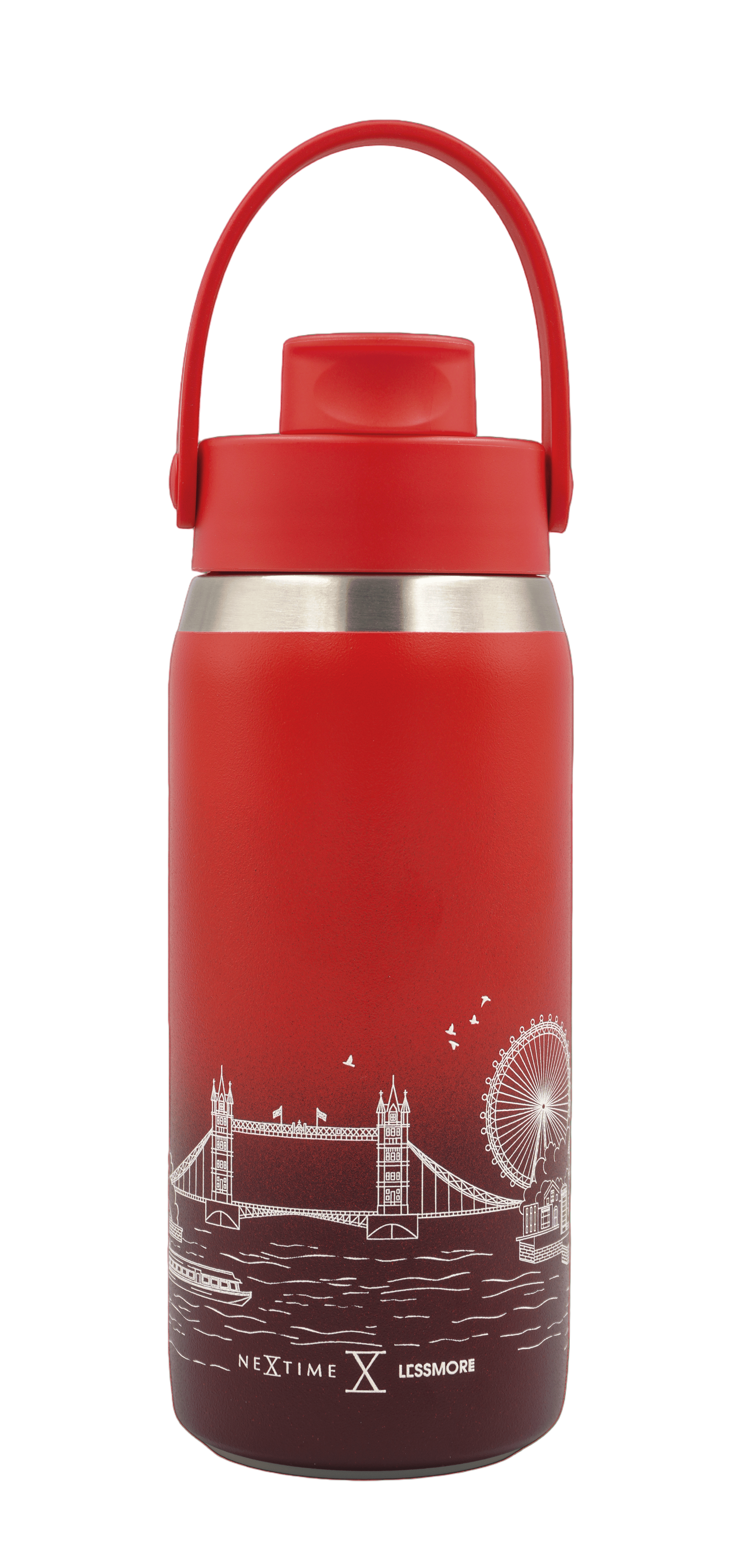 nextime-skyline-bottle-london-355-473-710-ml-royal-red-isolierflasche-edelstahl image 1