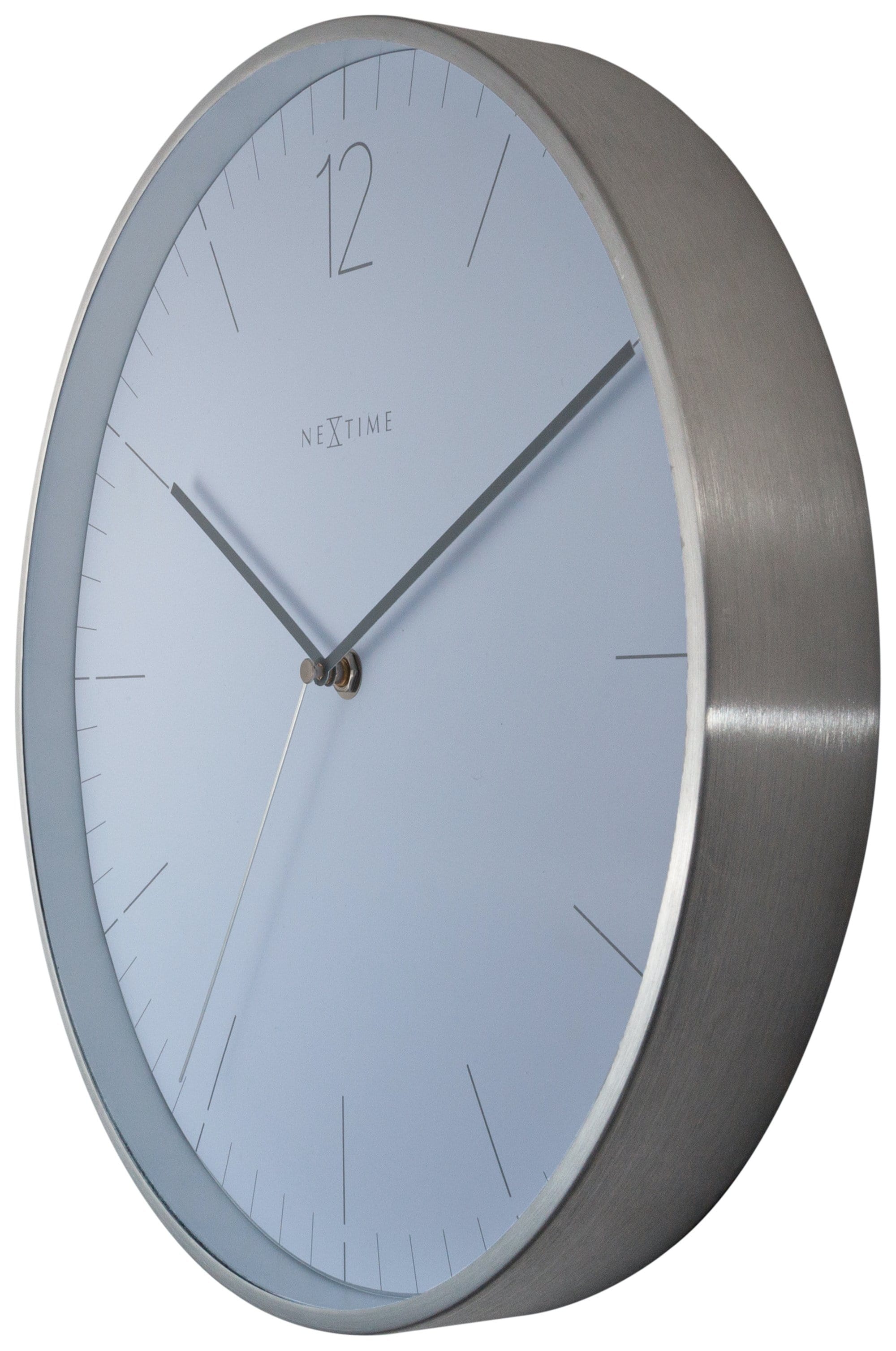 nextime-essential-silver-wanduhr-34-cm-glas-metall-mit-index image 5
