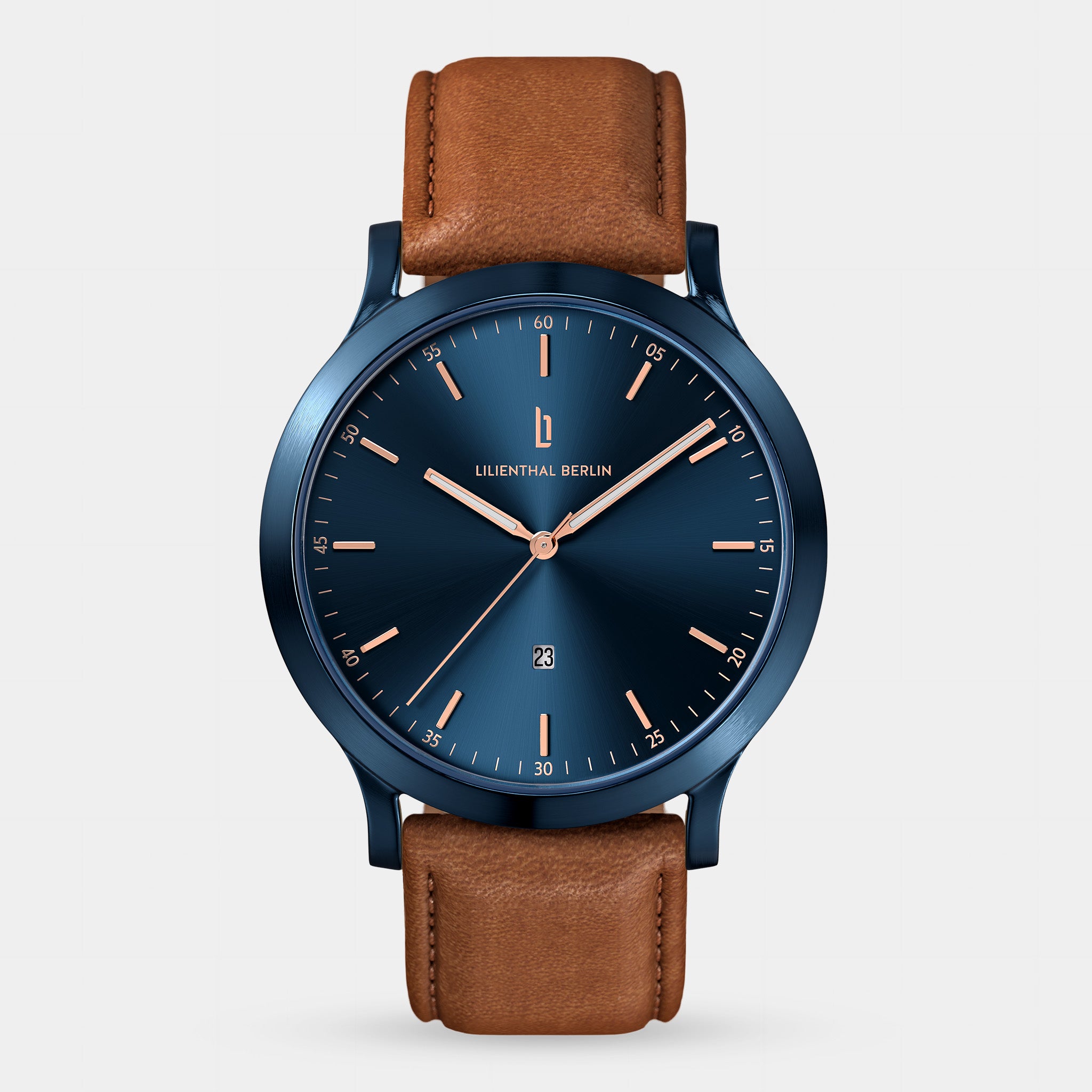 lilienthal-berlin-huxley-herrenuhr-blue-rose-gold-40-mm image 1