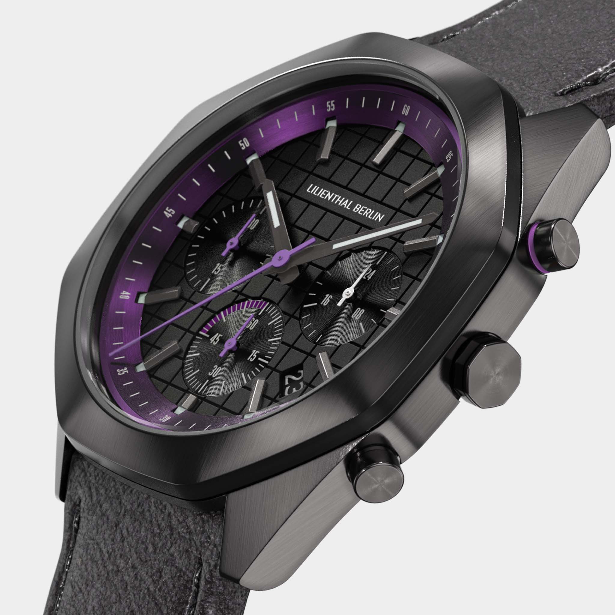 lilienthal-berlin-octachrono-chronograph-dark-silver-purple-40-mm-edelstahl image 2