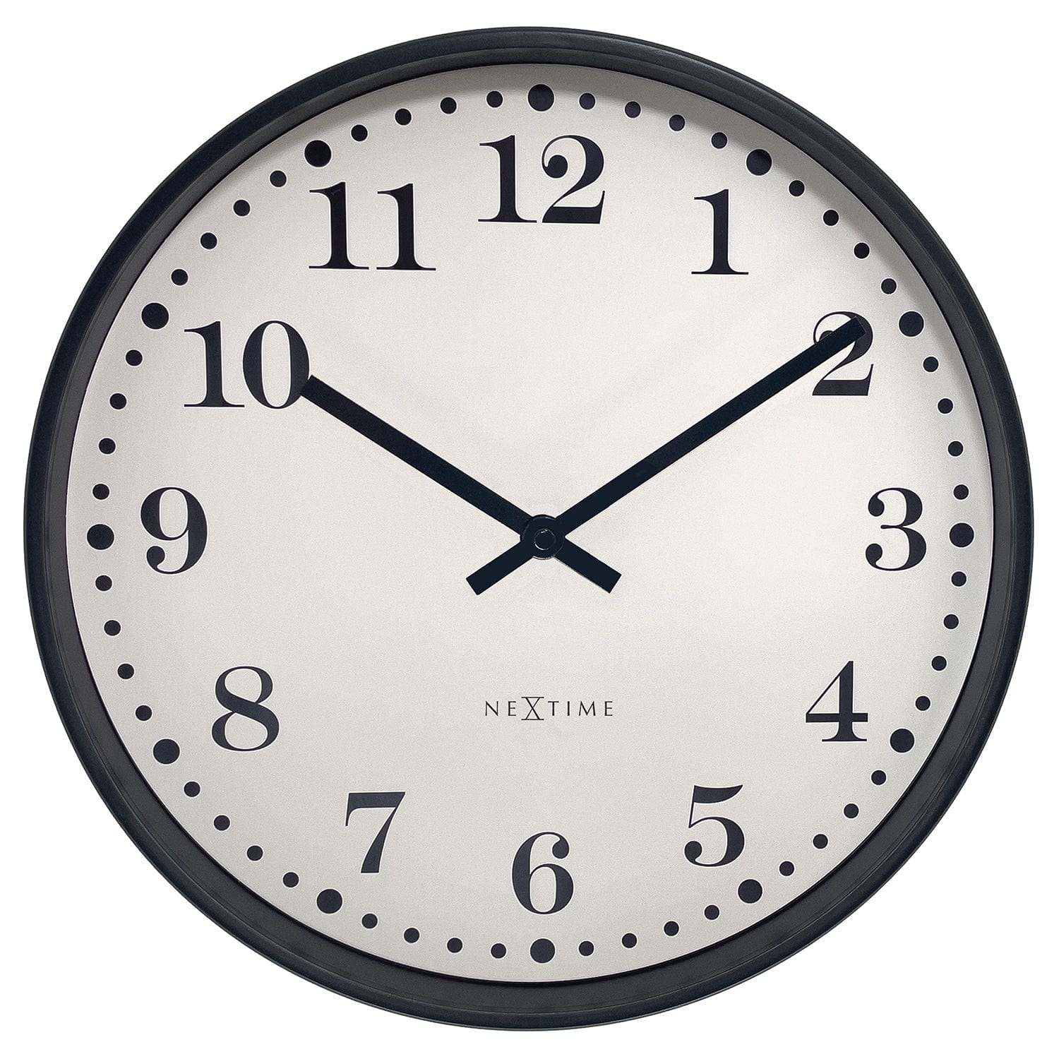 nextime-dickens-wanduhr-30-cm-schwarz-wei-lautlos image 1