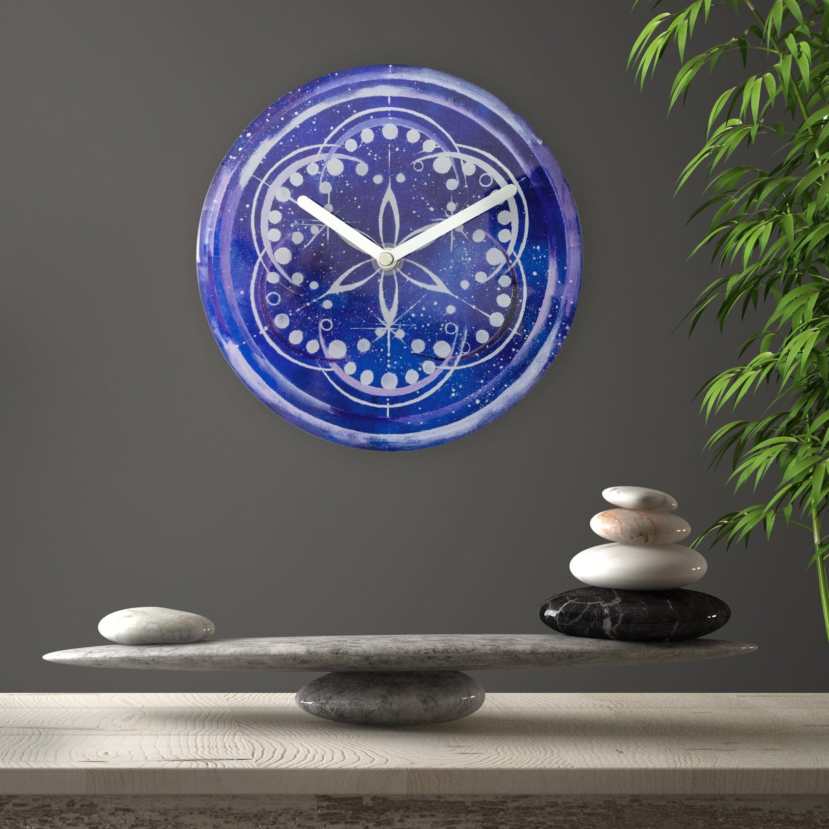 nextime-cosmo-table-tisch-wanduhr-20-cm-indigo-geh-rtetes-glas-leise-kosmisches- image 5