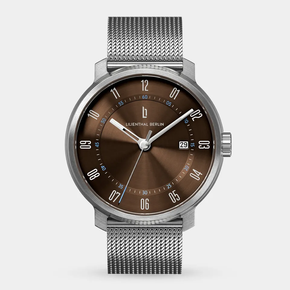 lilienthal-berlin-neolux-automatik-armbanduhr-silver-brown-42-mm image 1
