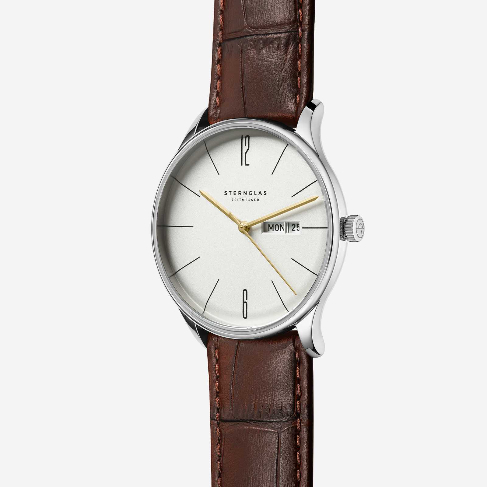 sternglas-berlin-quarzuhr-38-mm-metrosilber-mit-lederarmband image 2