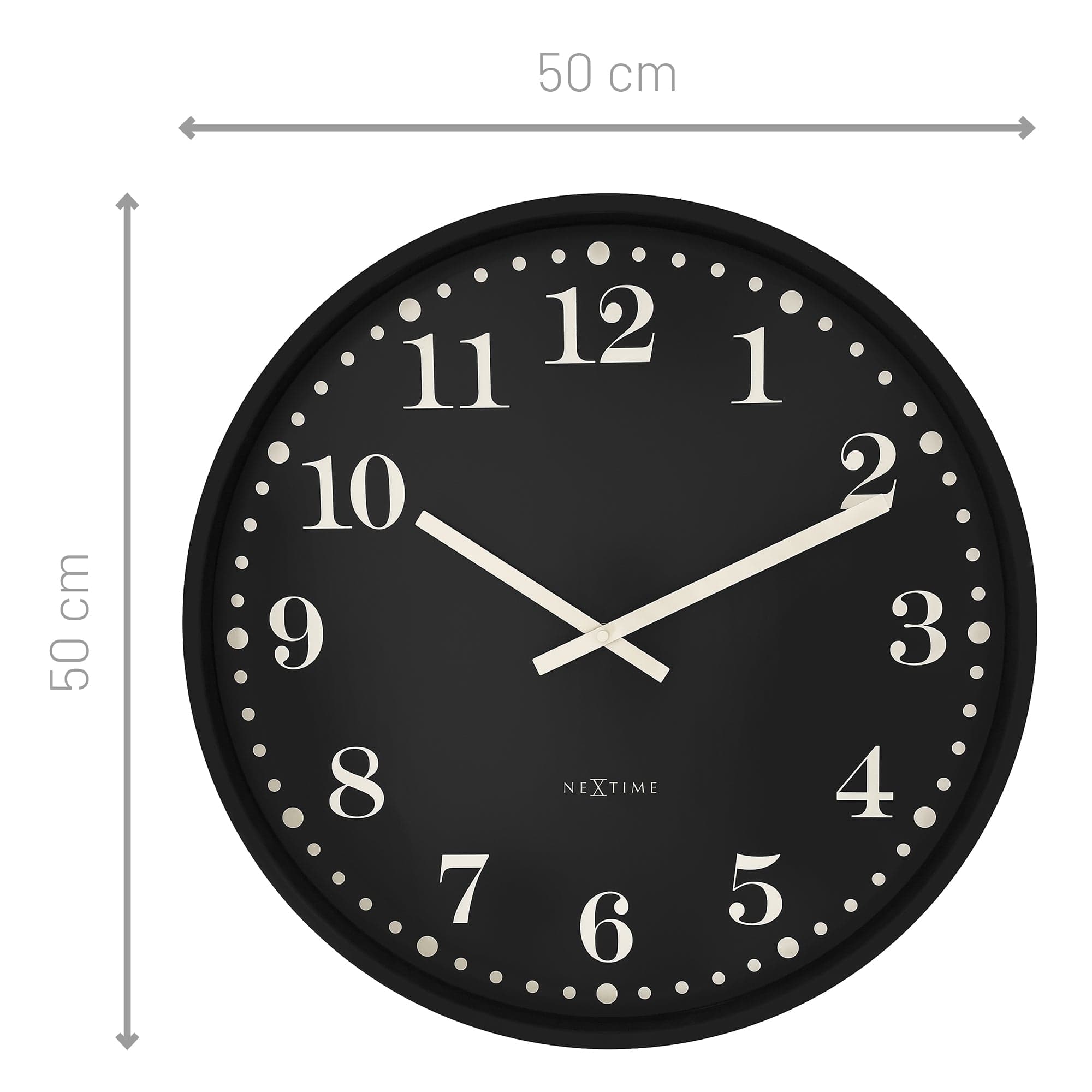 nextime-dickens-large-wanduhr-50cm-analog-schwarz-wei-kunststoff image 7