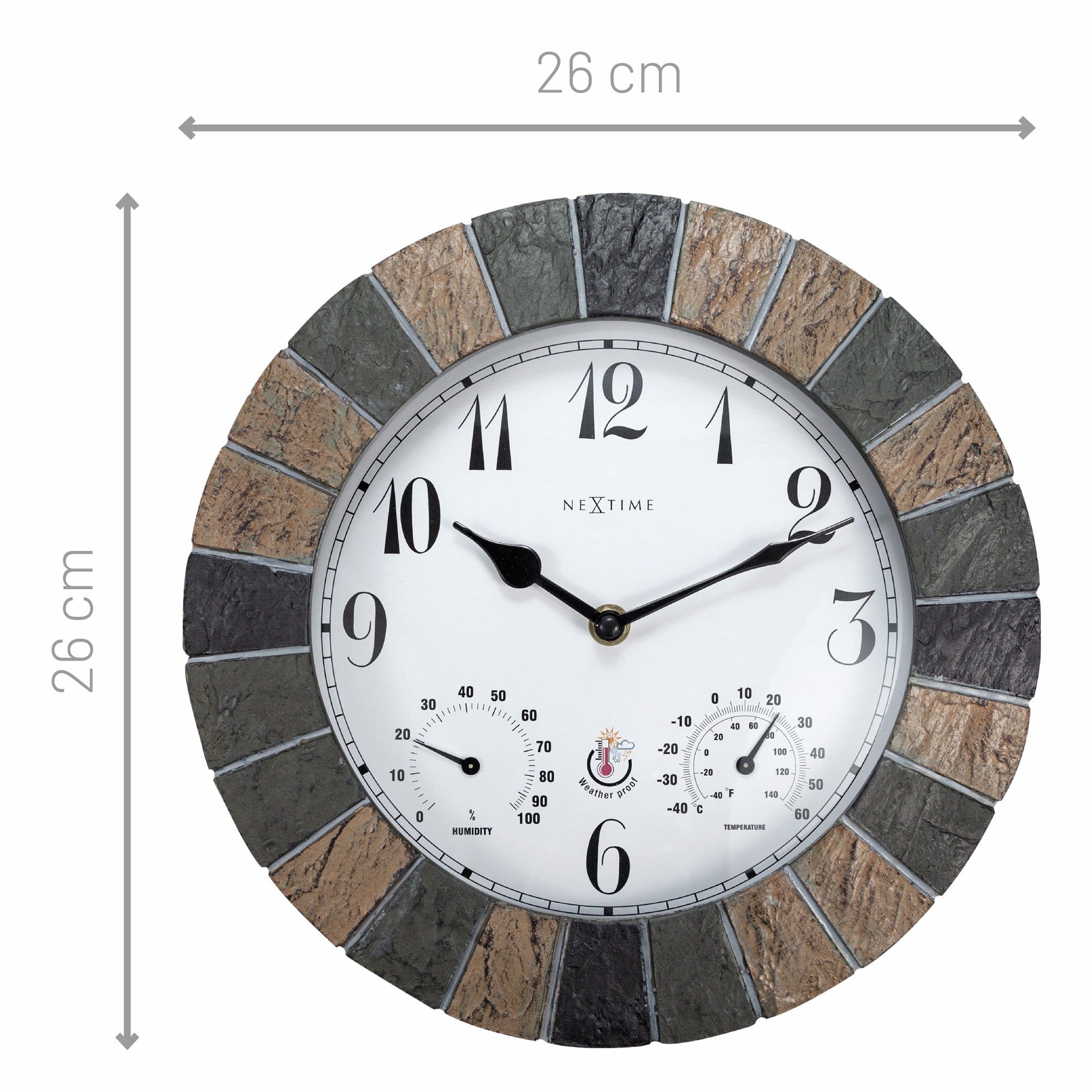 nextime-aster-garten-wanduhr-26-cm-polyresin-wetterfest image 5