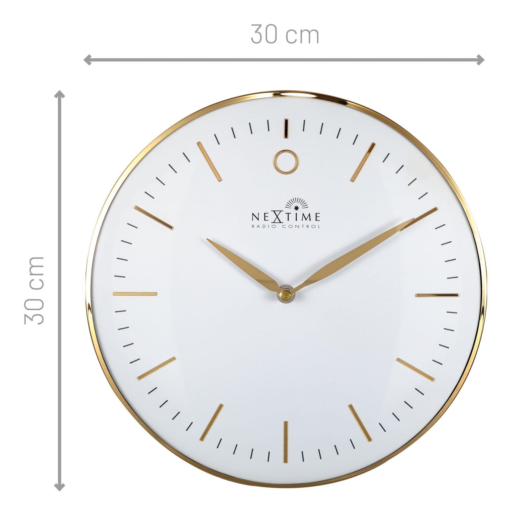 nextime-glamour-small-rcc-funk-wanduhr-30-cm-gold-wei-metall image 5