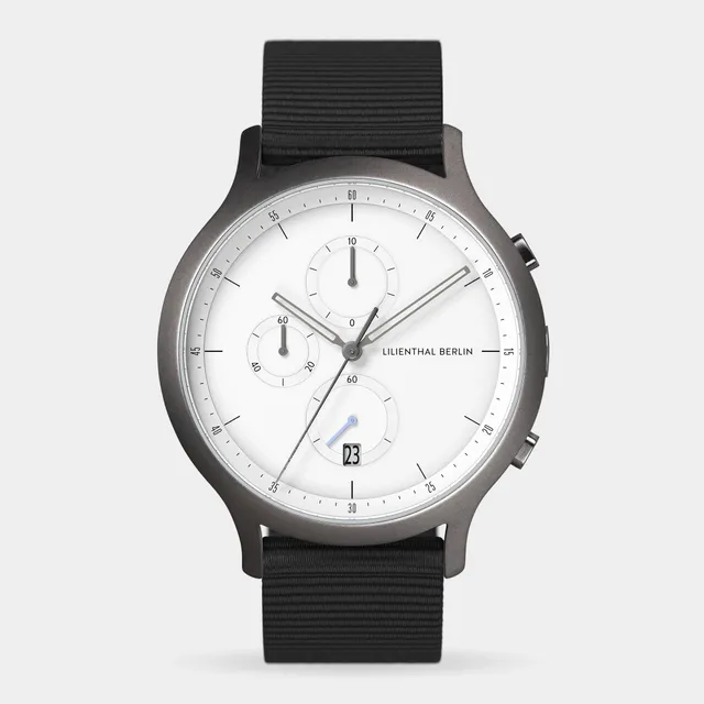 lilienthal-berlin-chronograph-dark-silver-white-chronographenuhr image 1