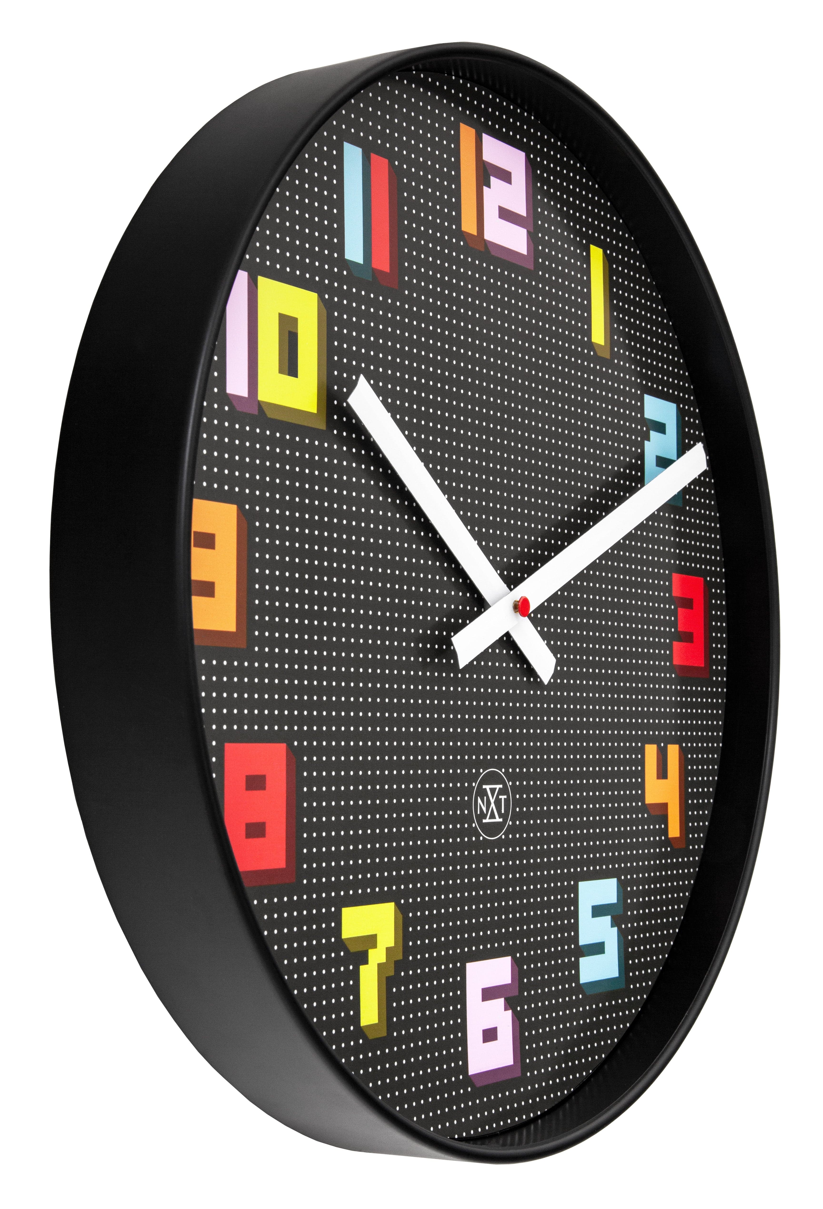 nextime-game-wanduhr-35cm-lautlos-schwarz-multicolor-abs-retro-gaming image 2