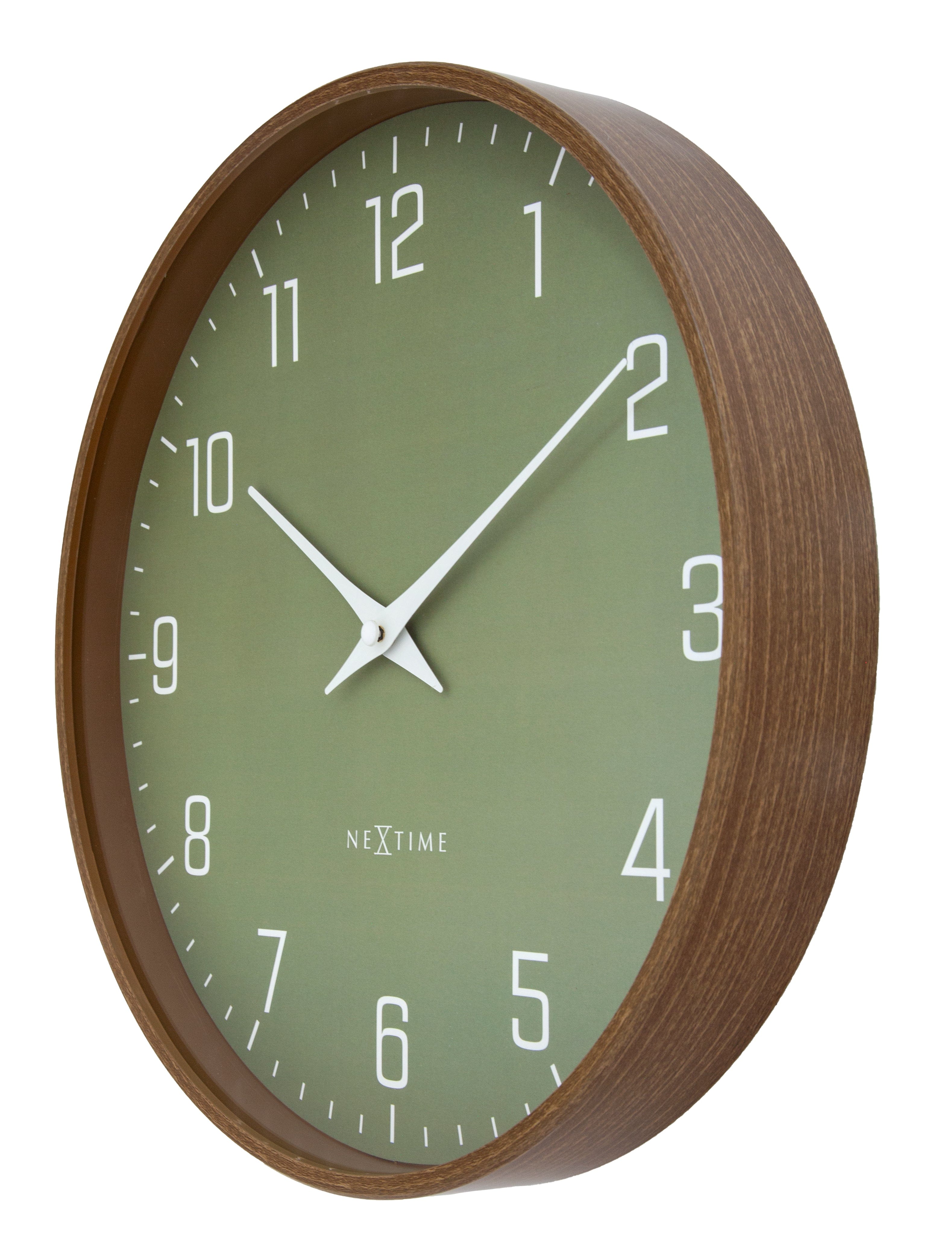 nextime-lyra-wanduhr-analog-30-cm-dunkles-holz-kunststoff image 3
